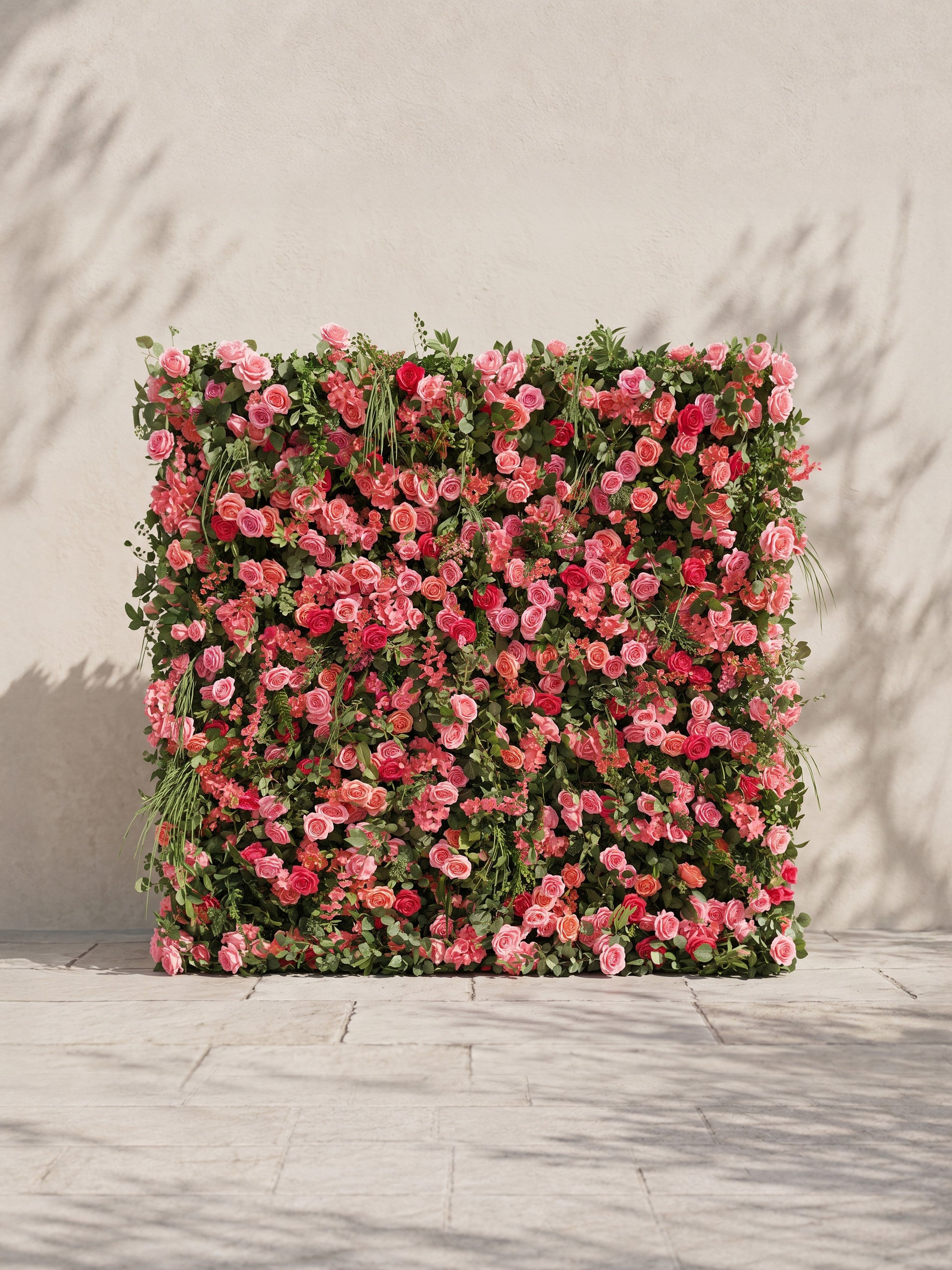 Karelnella: 5D Fabric Artificial rolling up curtain flower wall — front view
