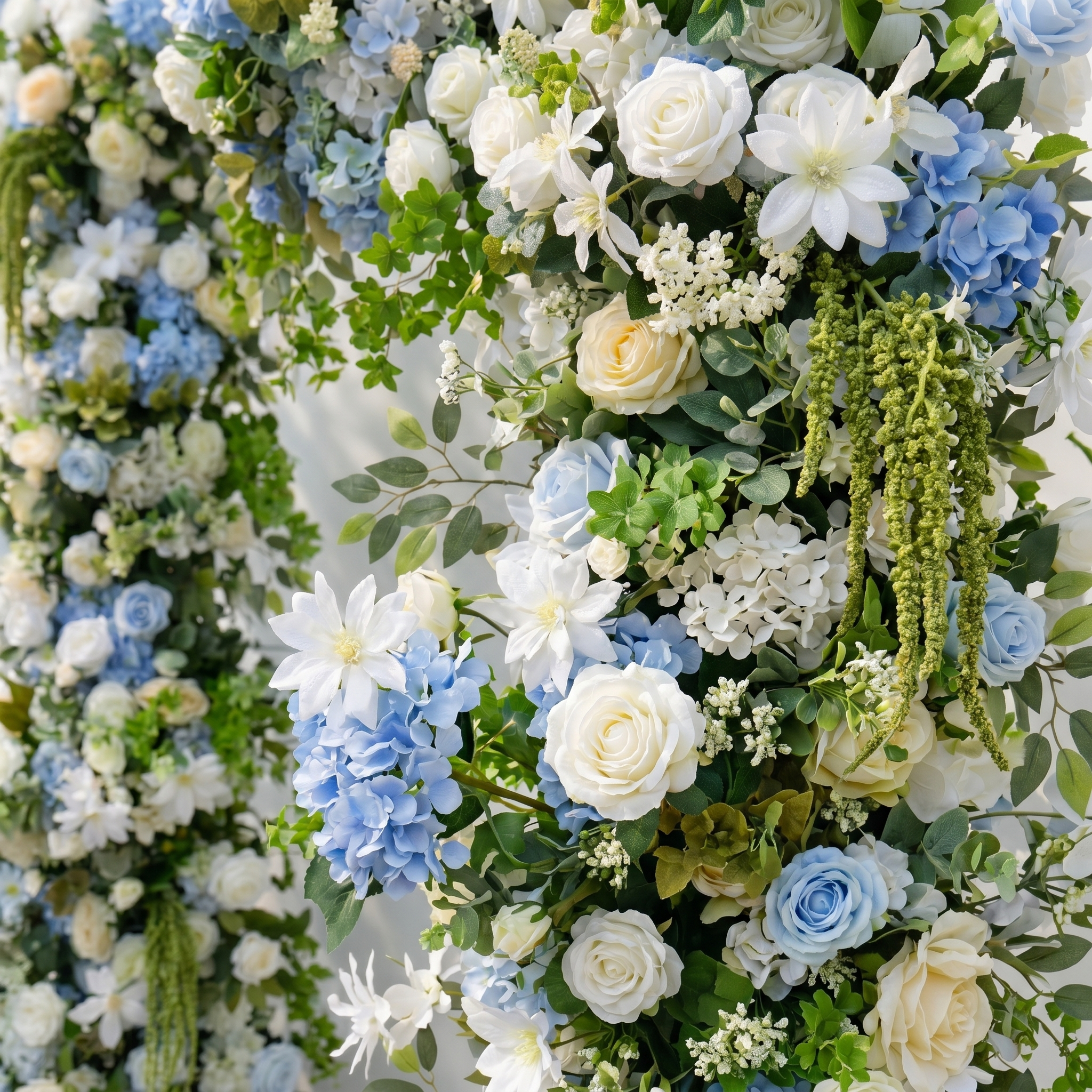 Keirie:Luxury White&Blue Flower Arch Square Arch for Weddings&Event Decor Including Frame keirie detail 3