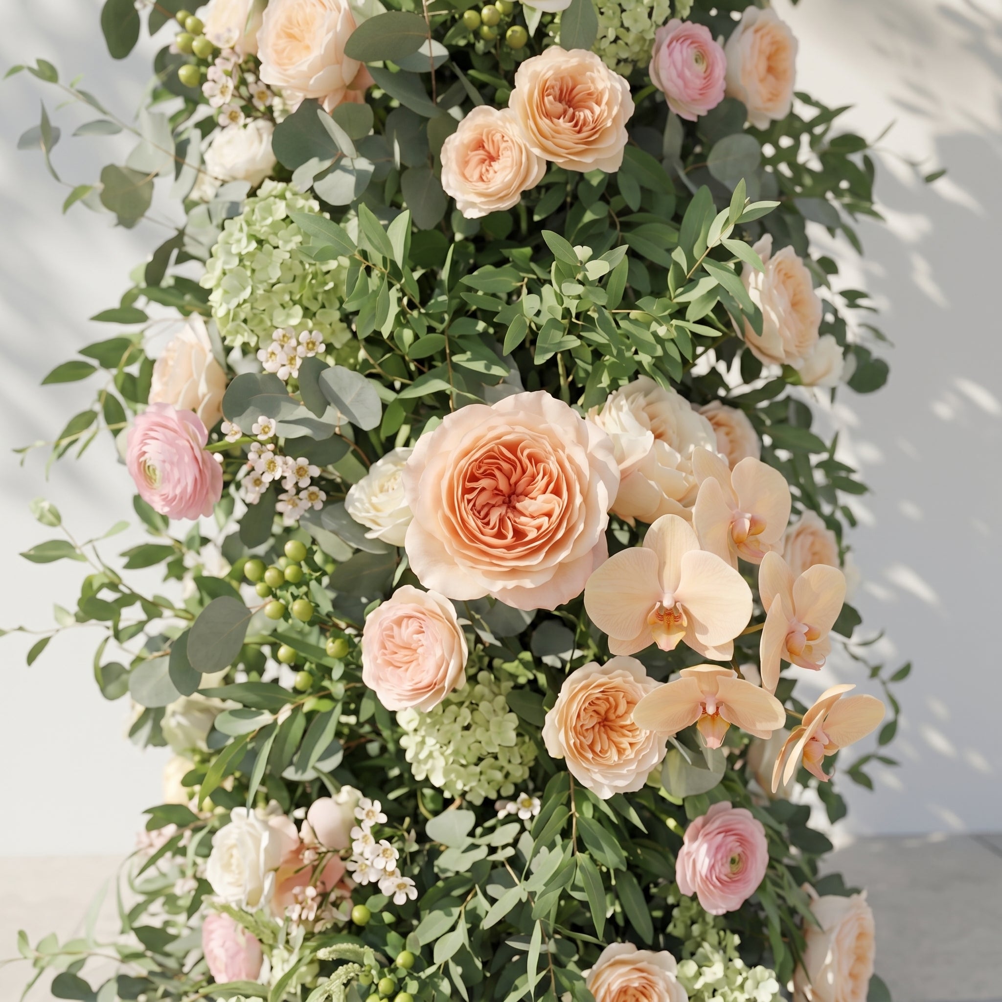 Keirmira Flower Arch: 2026 New Luxury Floral Arch with White and Champagne Roses Flower Arch for Weddings&Events Decoration Incuding Frame