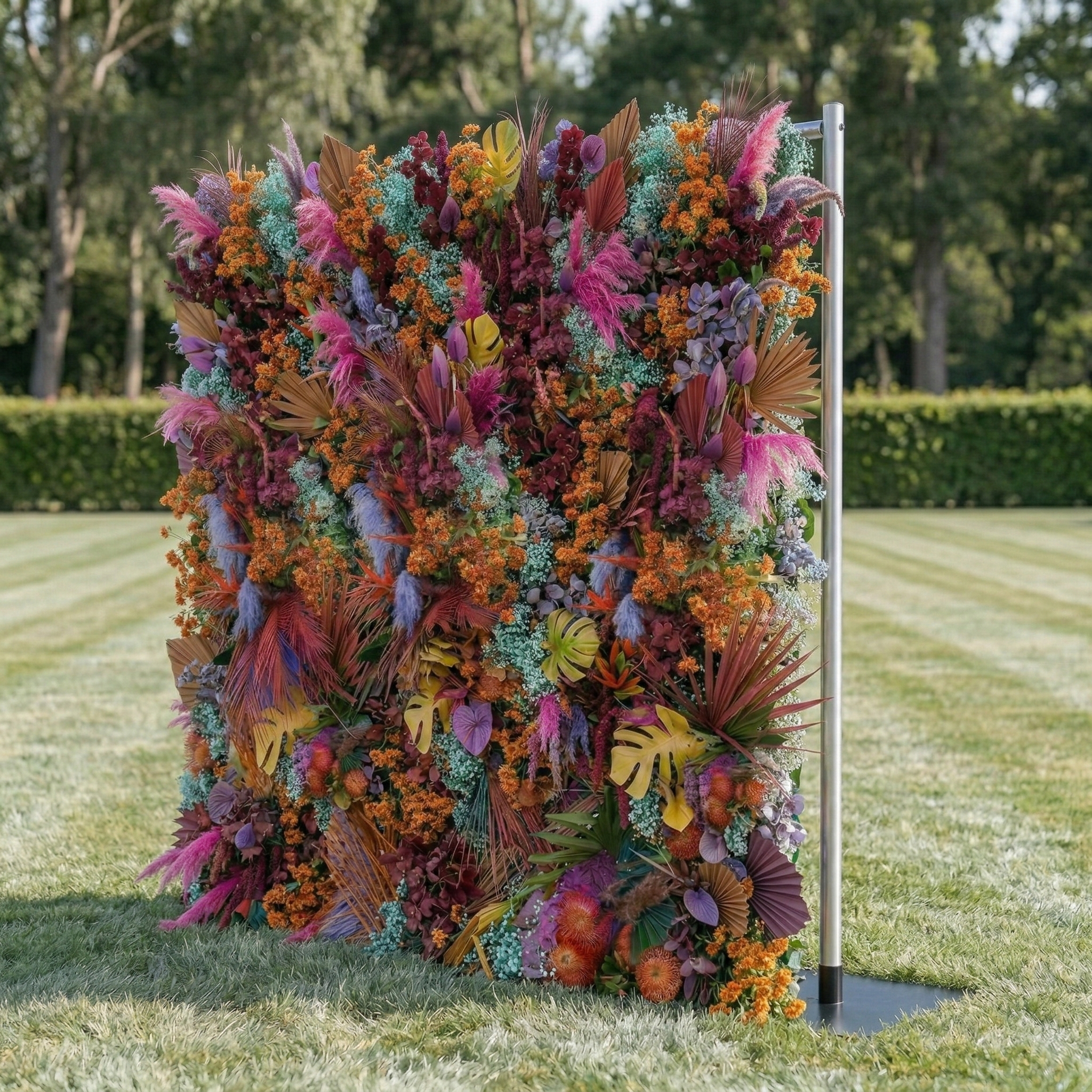 Kieran: 5D Tropical Exotic Silk Floral Wall Roll-Up Fabric Backdrop with Luxury Fashion Events & Studio Decor