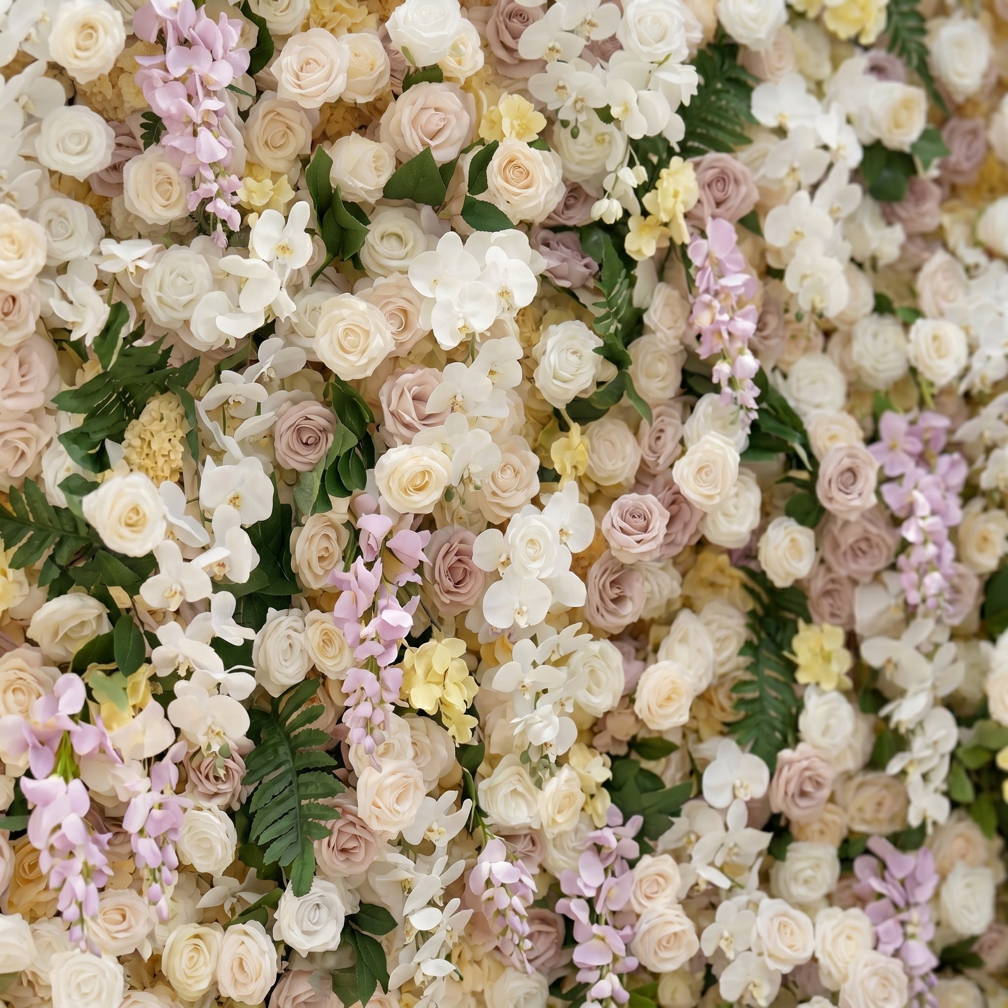 Kiralia:Luxury 5D Cream & Blush Pink Silk Floral Wall Roll-Up Backdrop for Soft Romantic Weddings