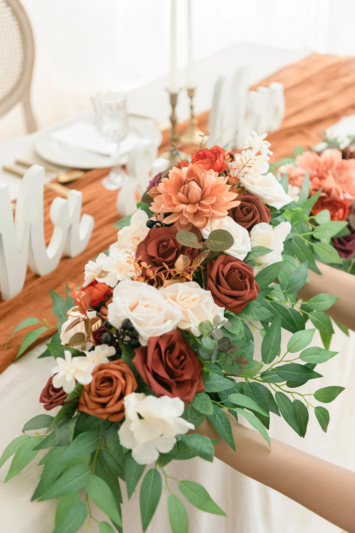 L007: 2023 Wedding Background Decoration Drapes and Flower Arrangement Not including the Frame Rose Morning