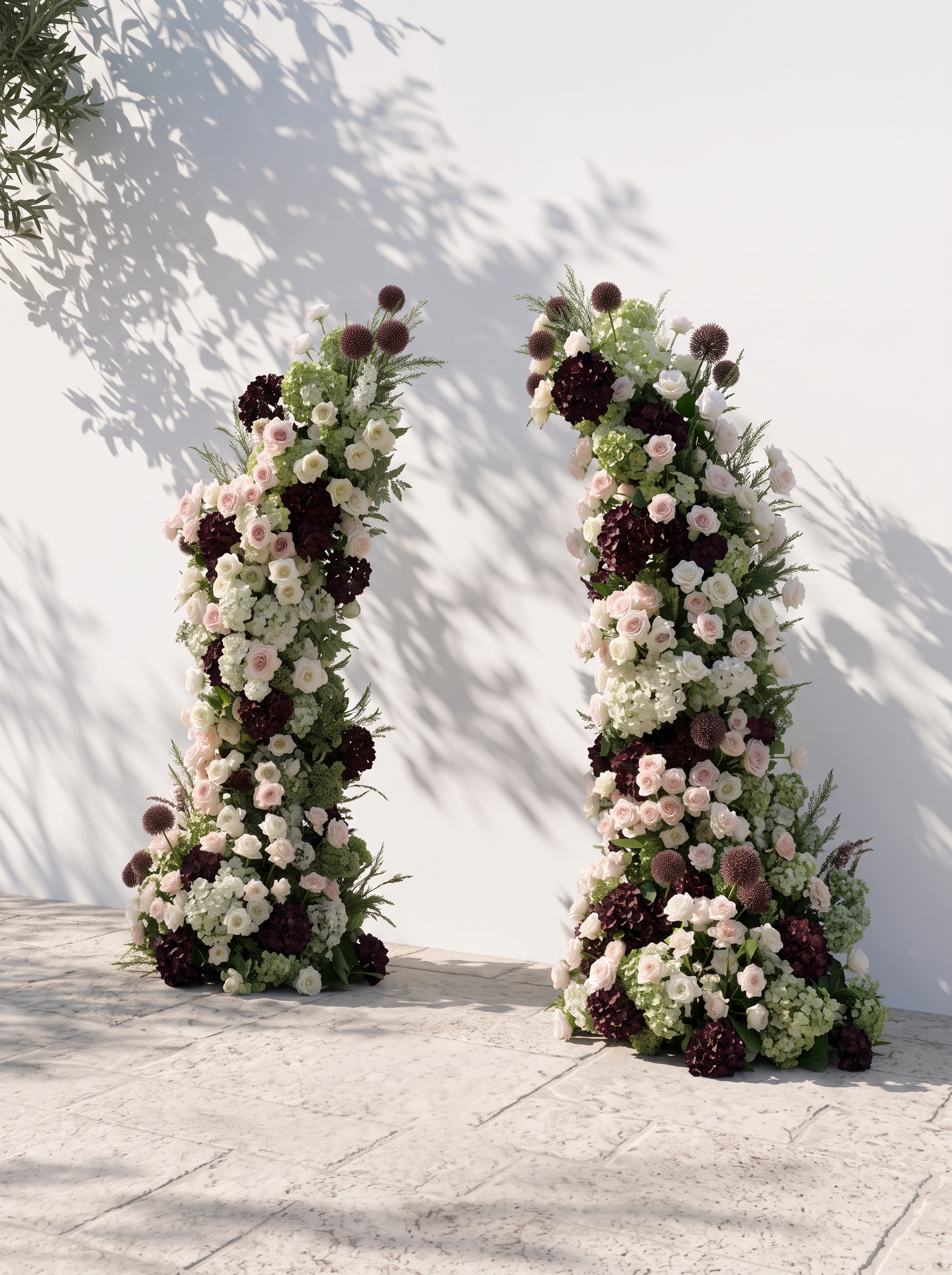 Laellune Luxury Horn Shaped Flower Arch with Frame for Wedding Party Event Backdrop Decoration — right view