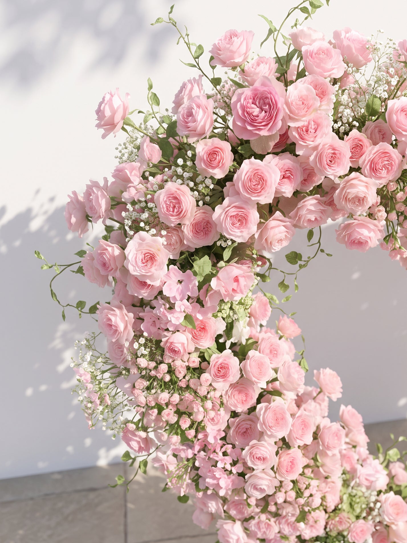 Larmira Heart-Shaped Floral Arch for Elegant Garden Wedding & Proposal Party — floral detail