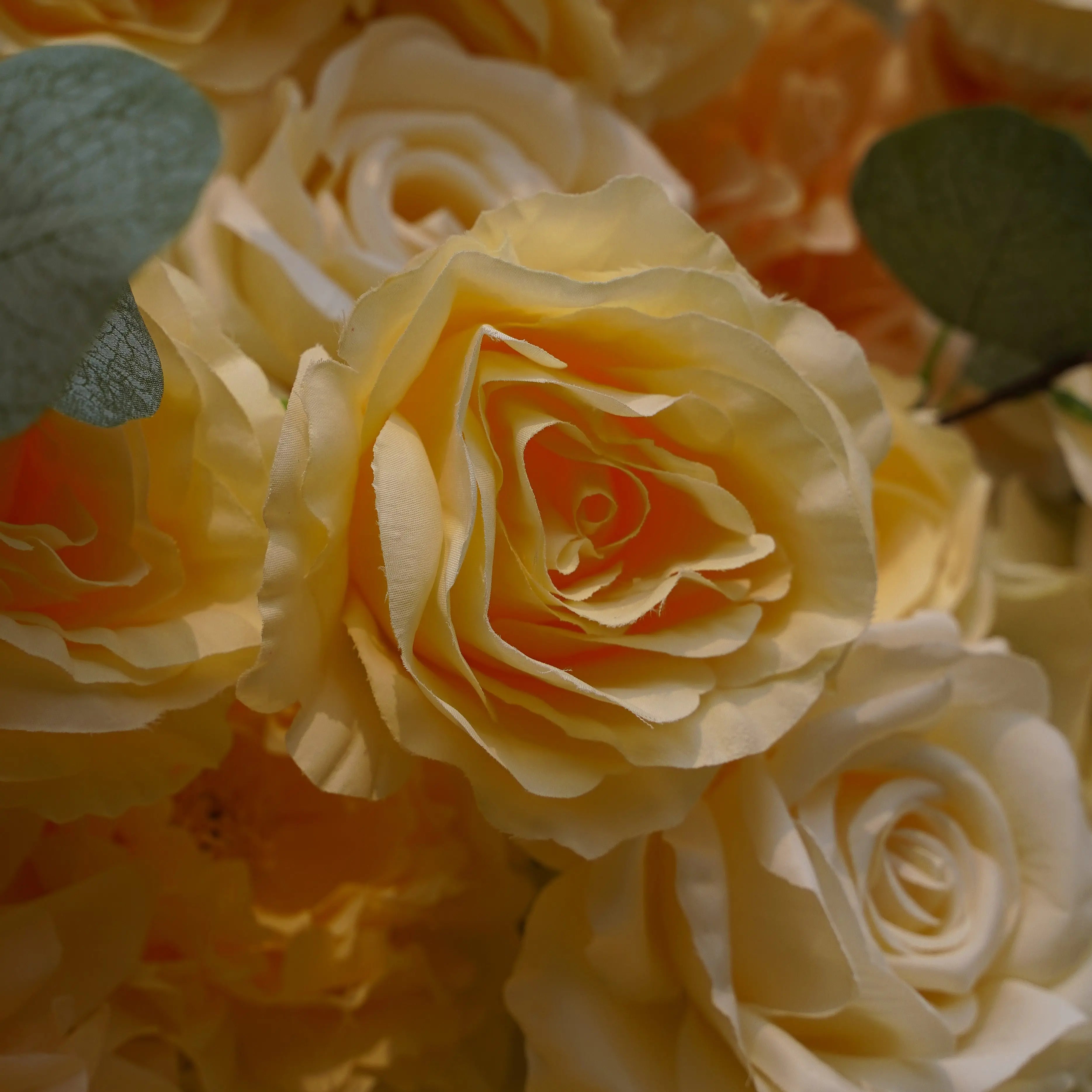 Lemon:7D Fabric Artificial rolling up curtain flower wall