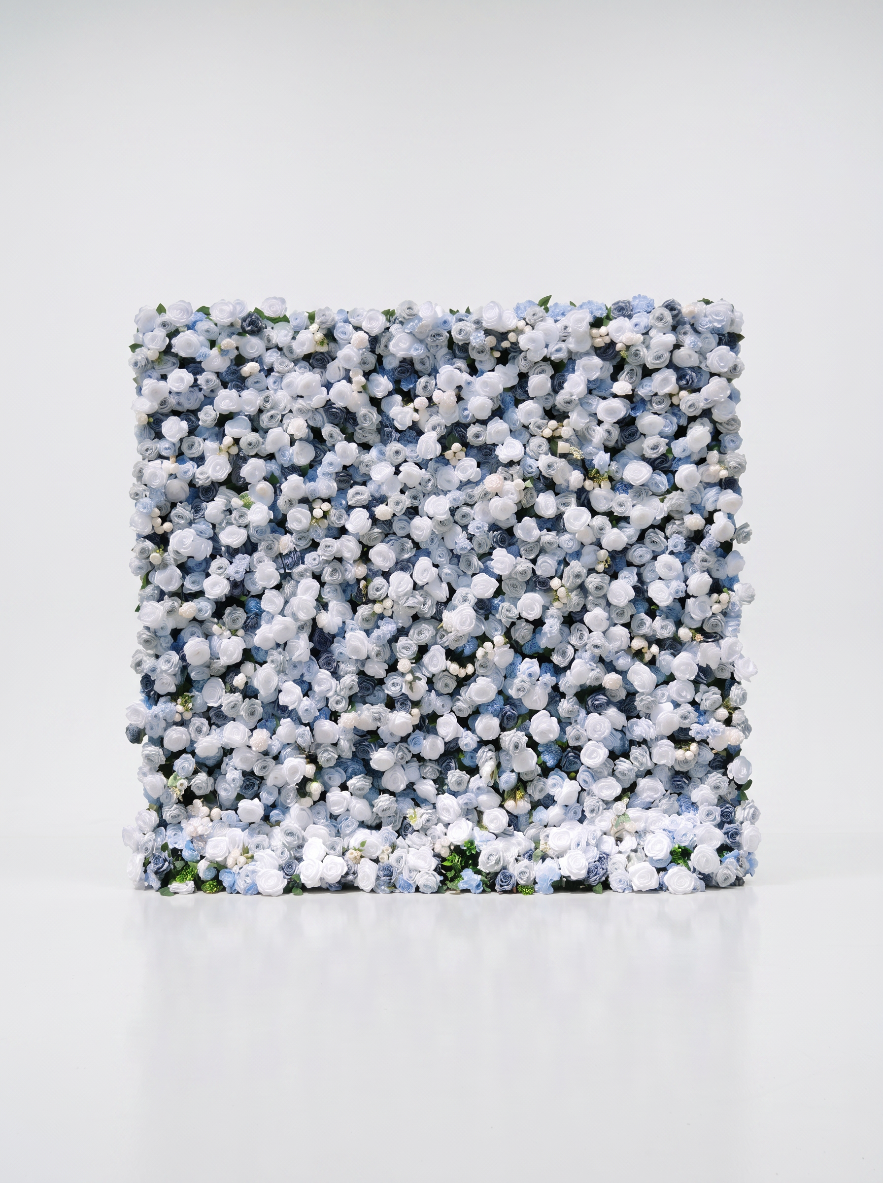 Lioraria 5D Fabric Artificial rolling up curtain flower wall — white background view