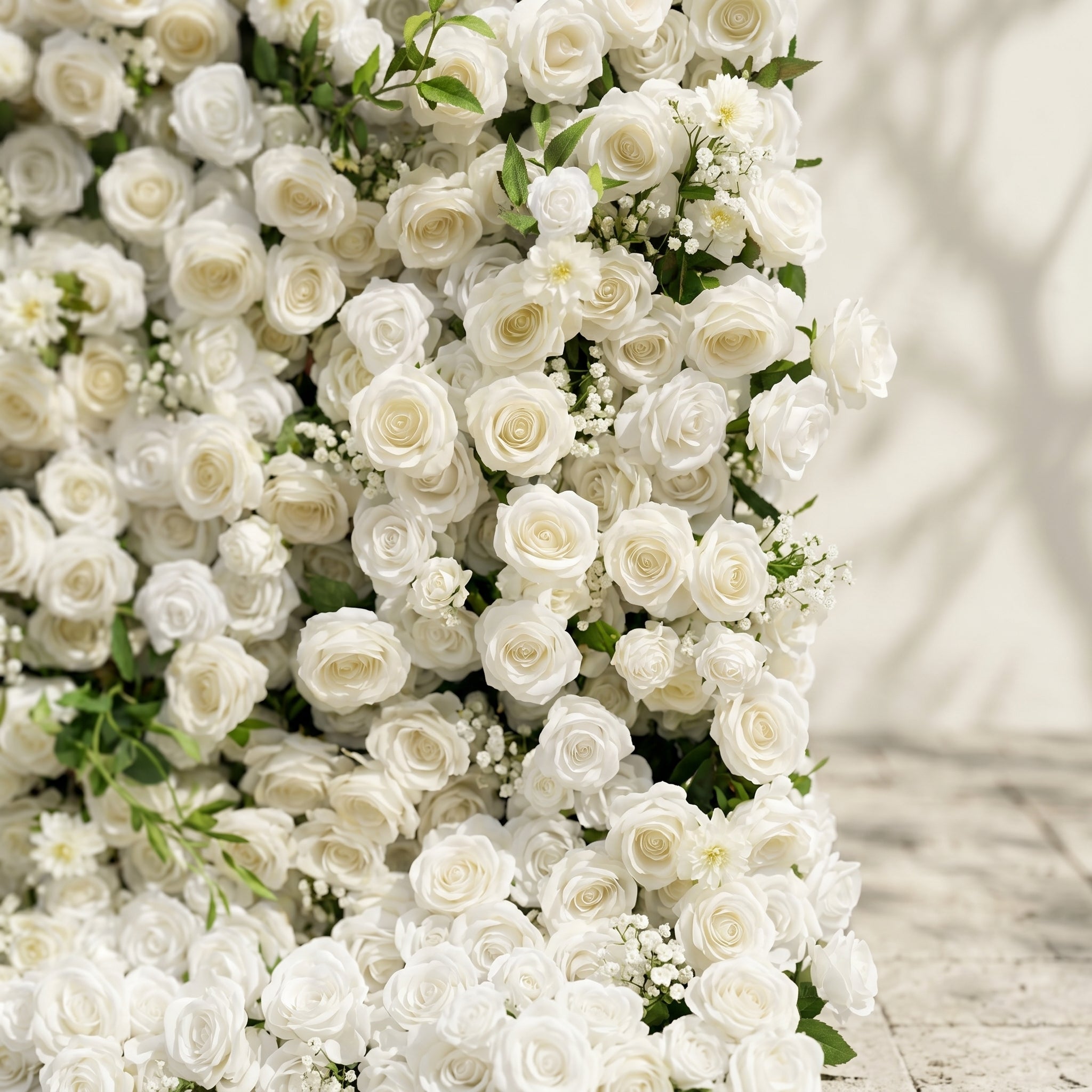 Liorbelle: Classic and Luxury 5D White Roses Flower Wall for Weddings&Event Decor liorbelle detail 3