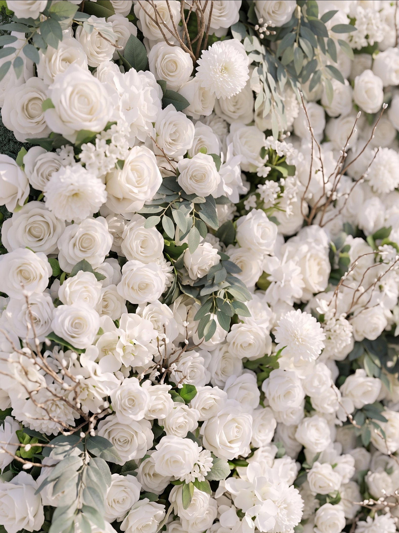 Livirae: 5D Fabric Artificial rolling up curtain flower wall — floral detail