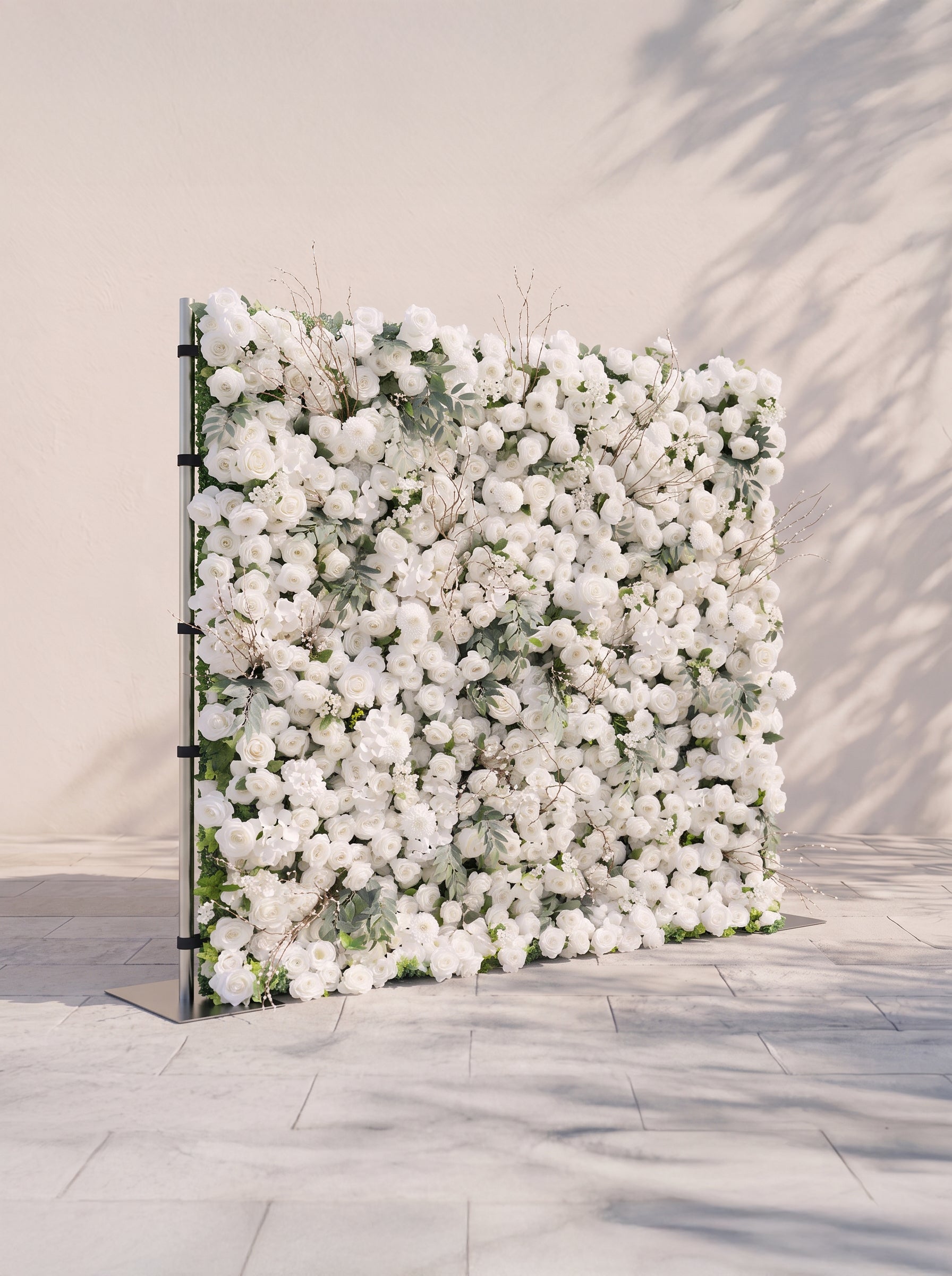 Livirae: 5D Fabric Artificial rolling up curtain flower wall — left view