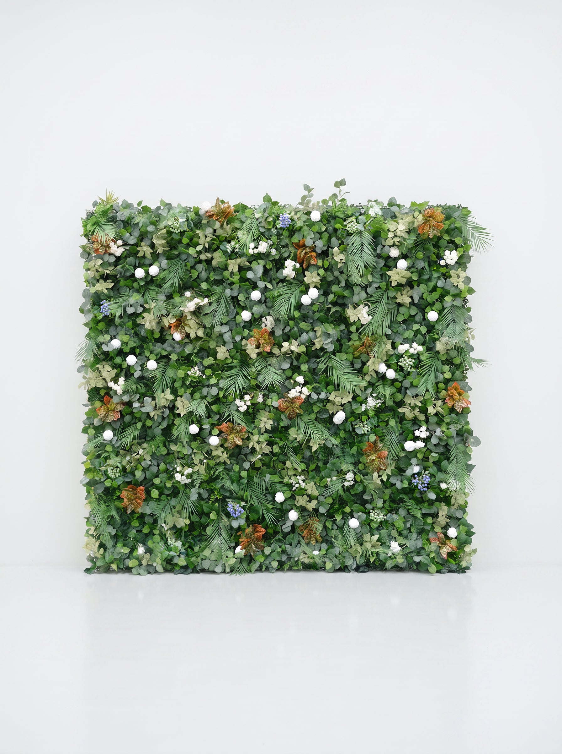 Livrella 5D Fabric Artificial rolling up curtain flower wall — white background view