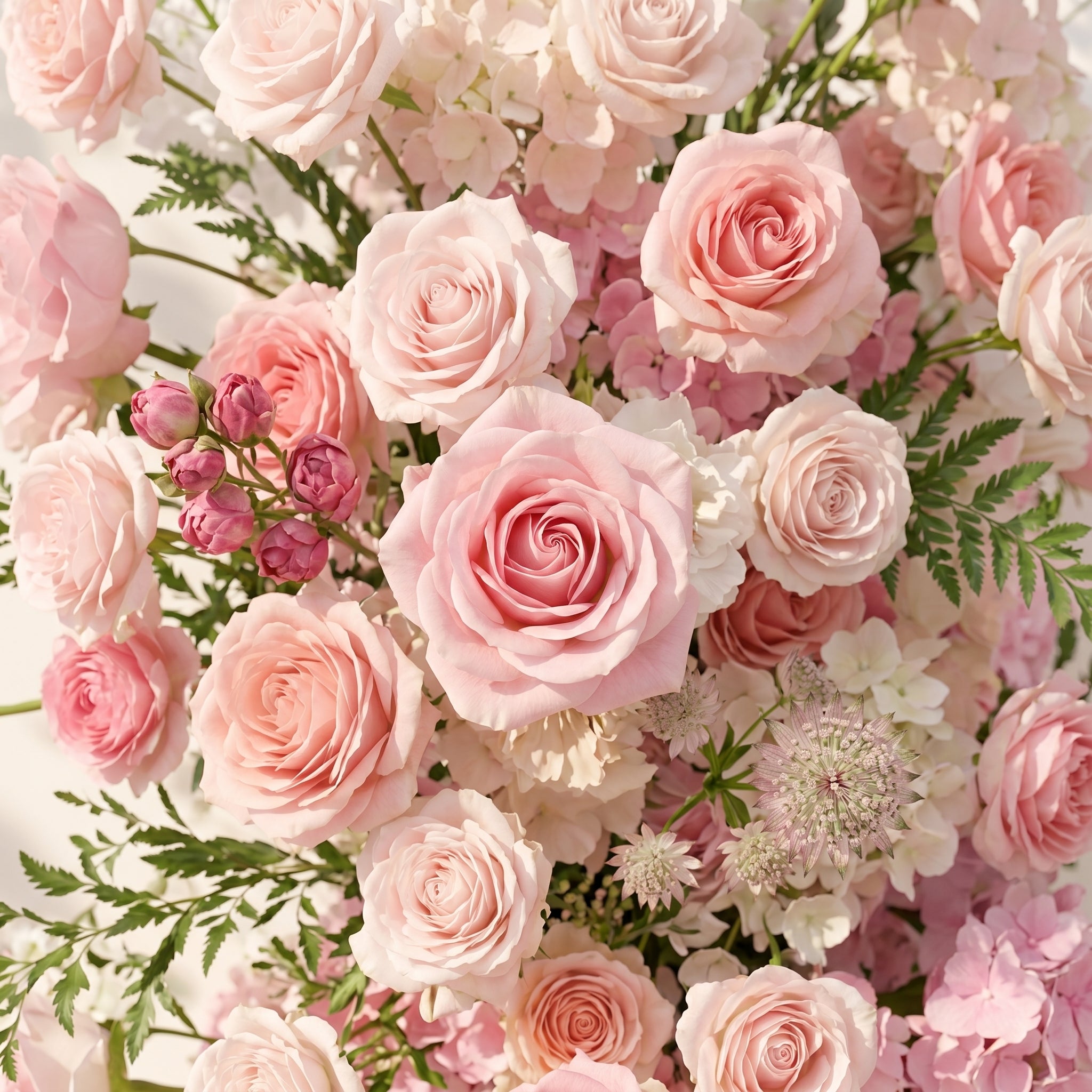 Elettra: Pink Rose Tulip Calla Lily Wedding Background Arch KT Board Decorative Flower Row Excludes Frame