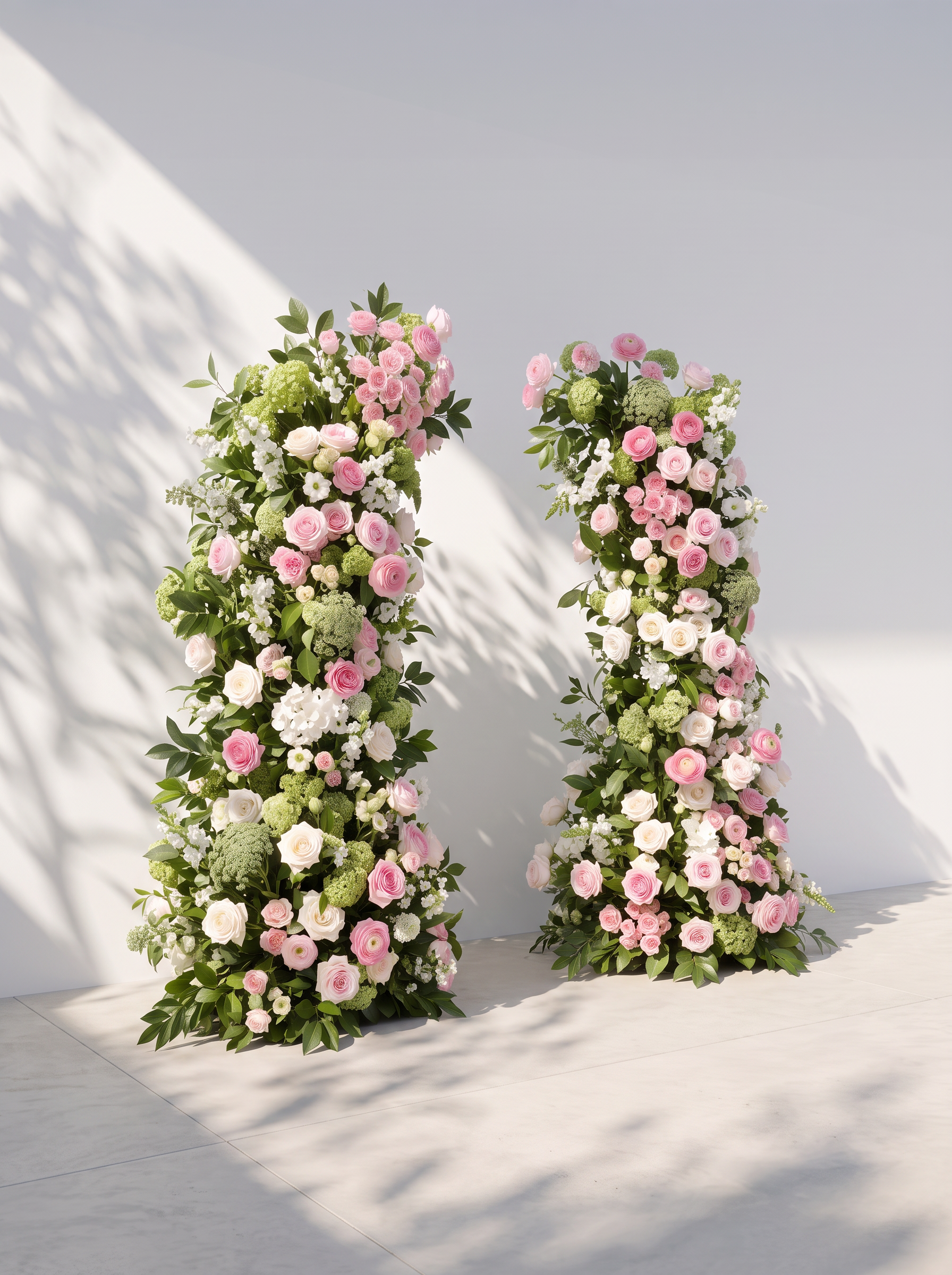 Lumena Luxury Horn Shaped Flower Arch with Frame for Wedding Party Event Backdrop Decoration — left view