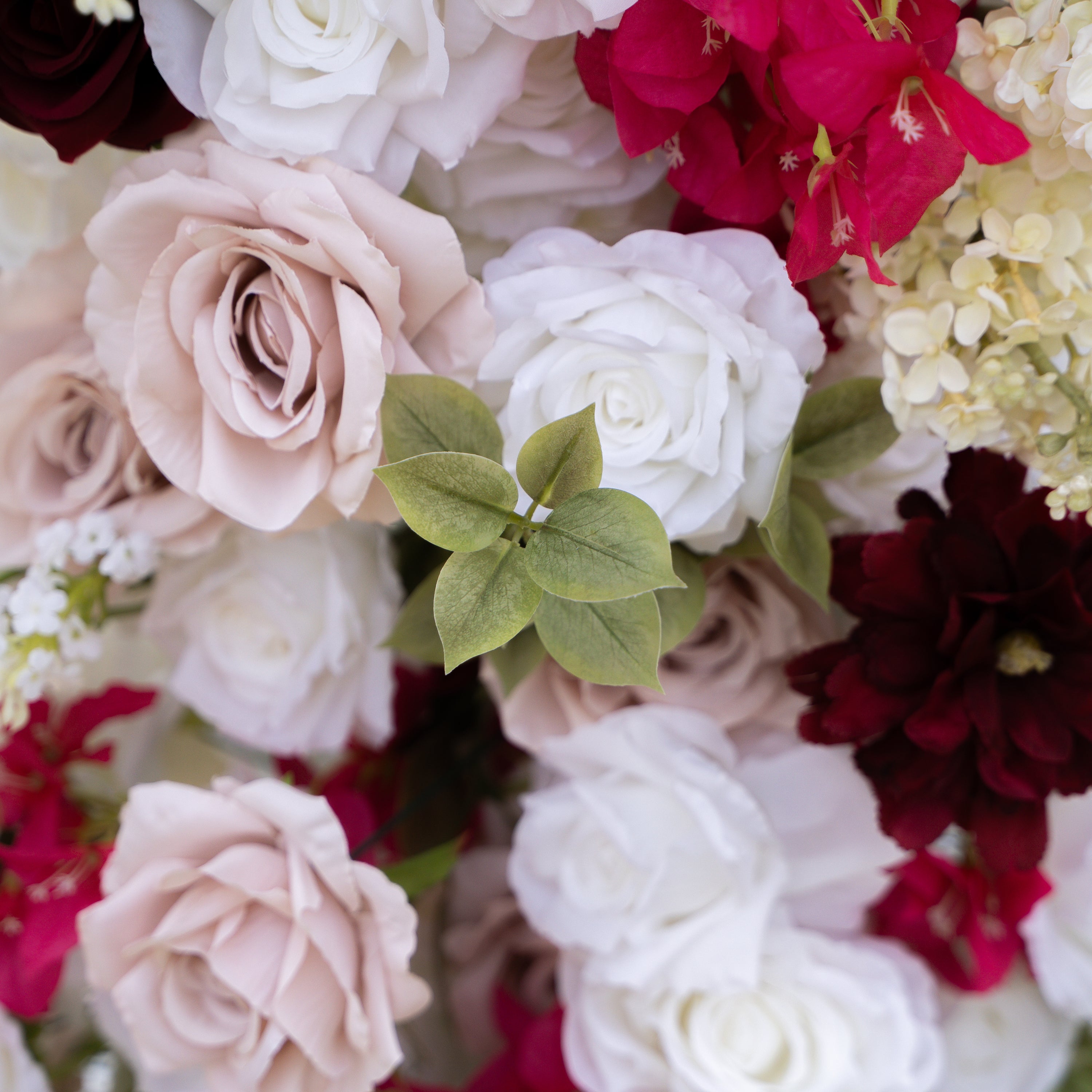Lyrix: Luxury Burgundy & Blush Silk Rose Ground Arch Arrangement for Dreamy Bridal Showers & Vibrant Event Decor