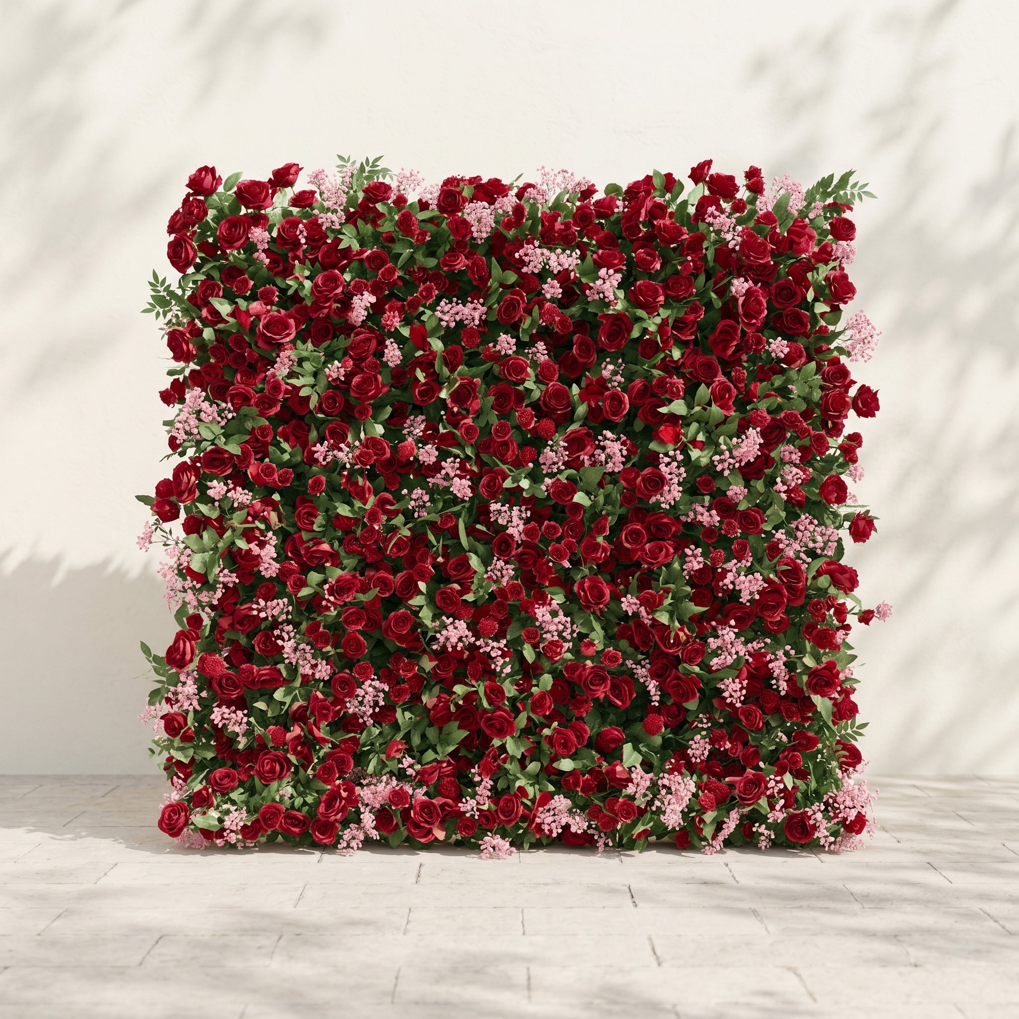 Maelmora: New Luxury 3D Red Roses Flower Wall with pink babybreath for Weddings&Event Decor