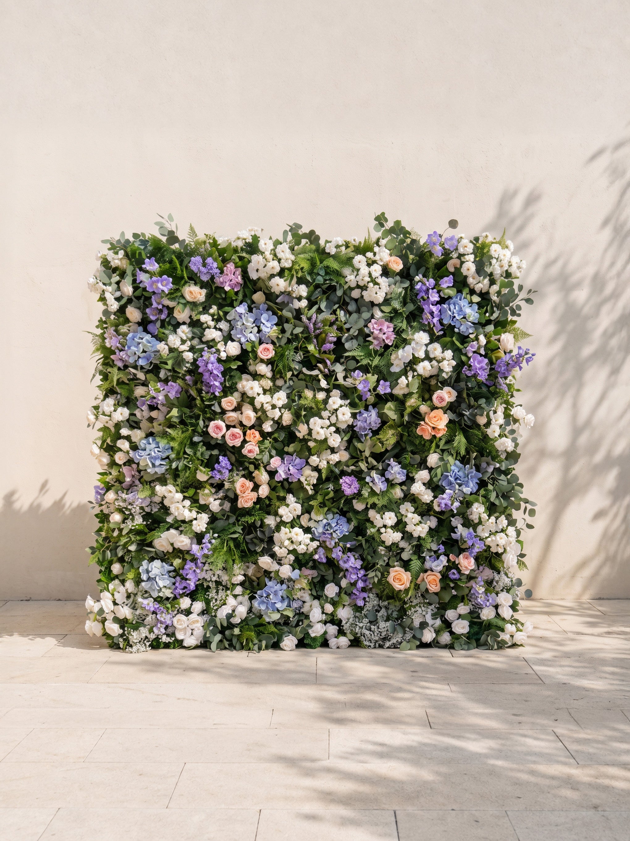 Malella : 5D Fabric Artificial rolling up curtain flower wall — front view