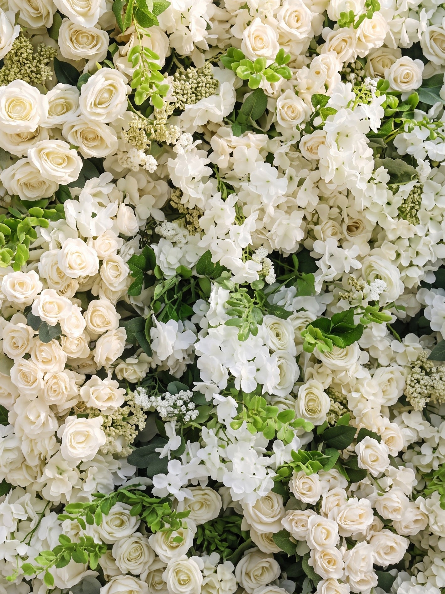 Marelsira: 5D Fabric Artificial rolling up curtain flower wall — floral detail