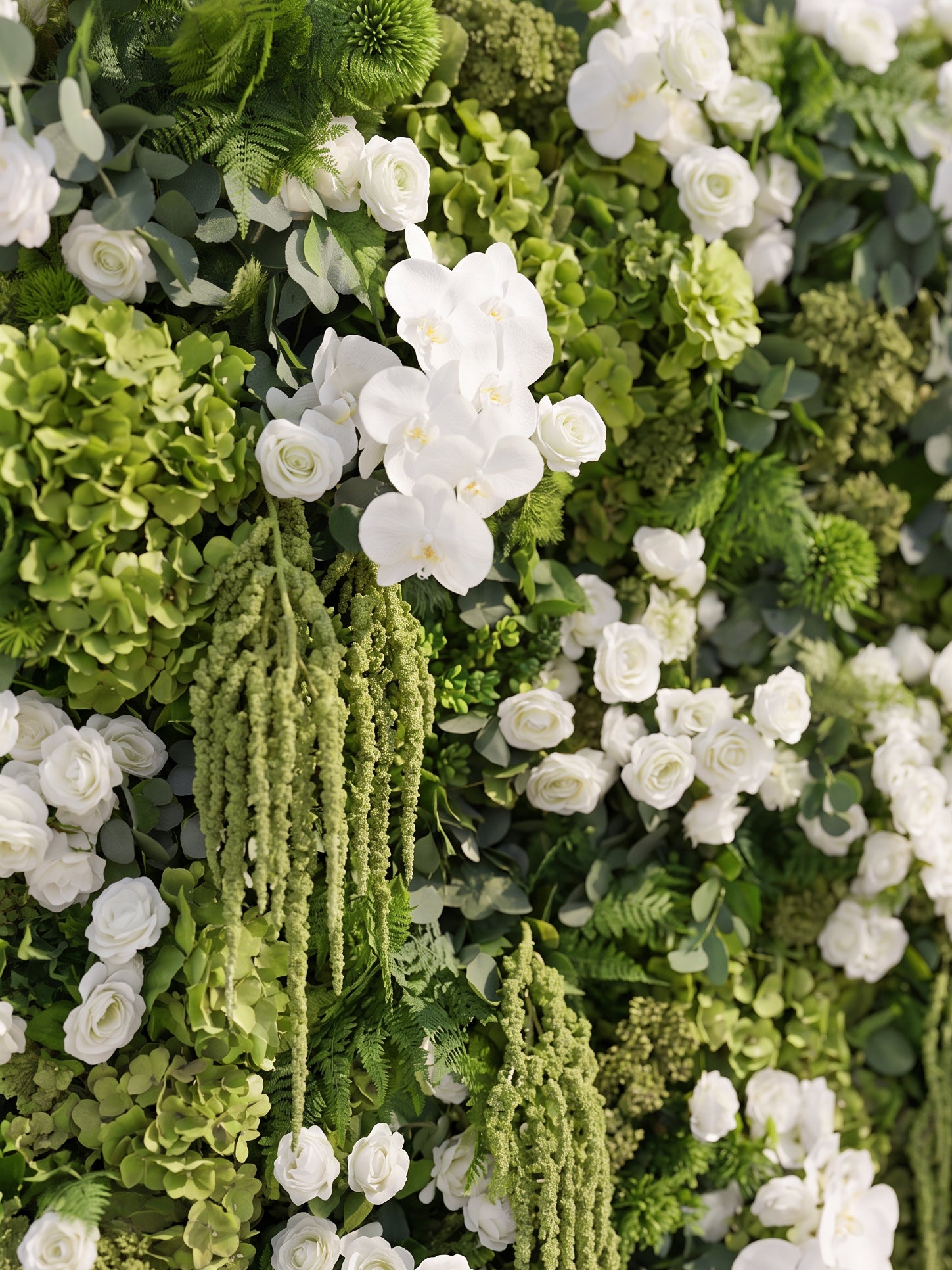Marirae: 5D Fabric Artificial rolling up curtain flower wall — floral detail