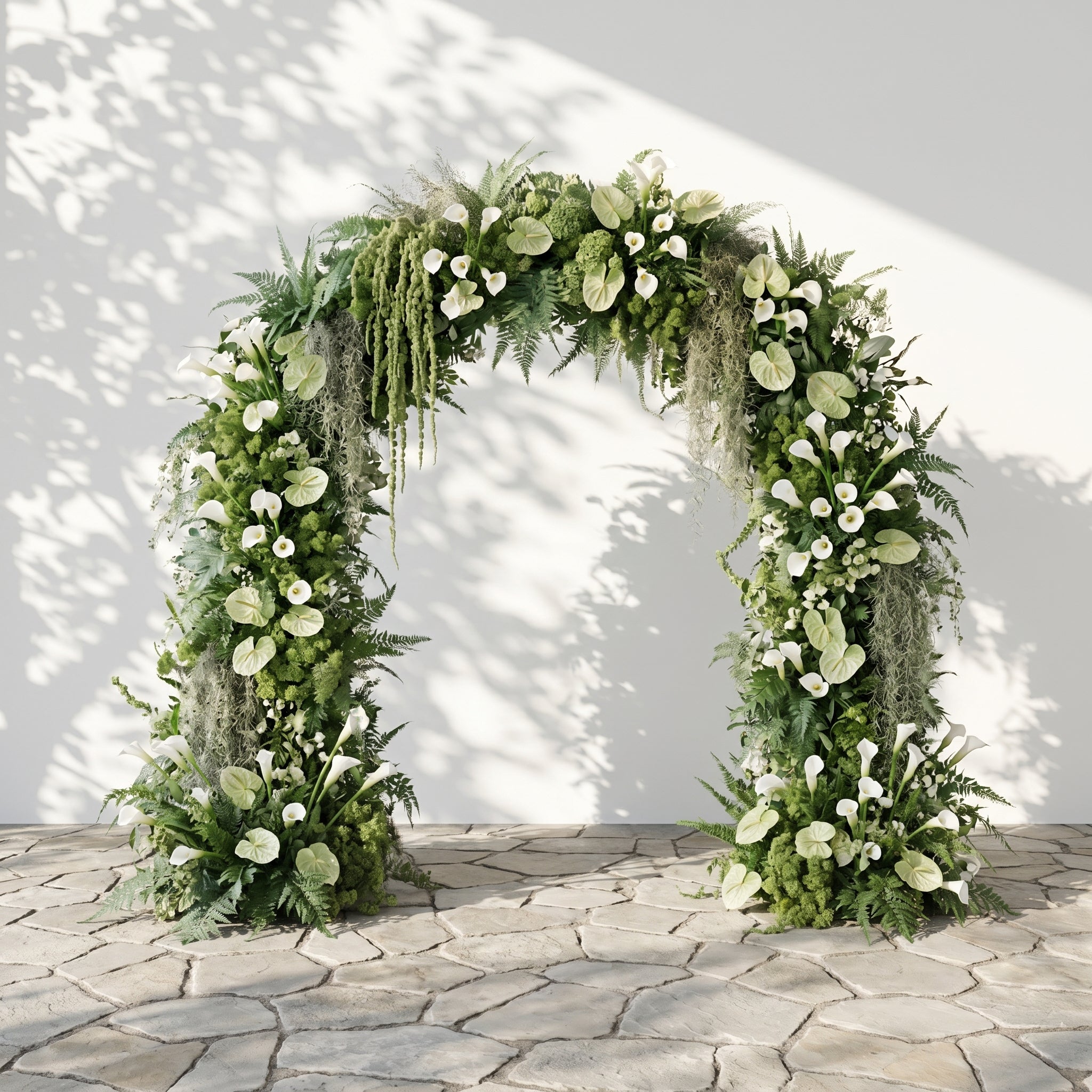 Mavenena flower arch: Classic Sage Green Floral Arch with White Calla Lily Flower Arch for Weddings&Events Decoration Incuding Frame