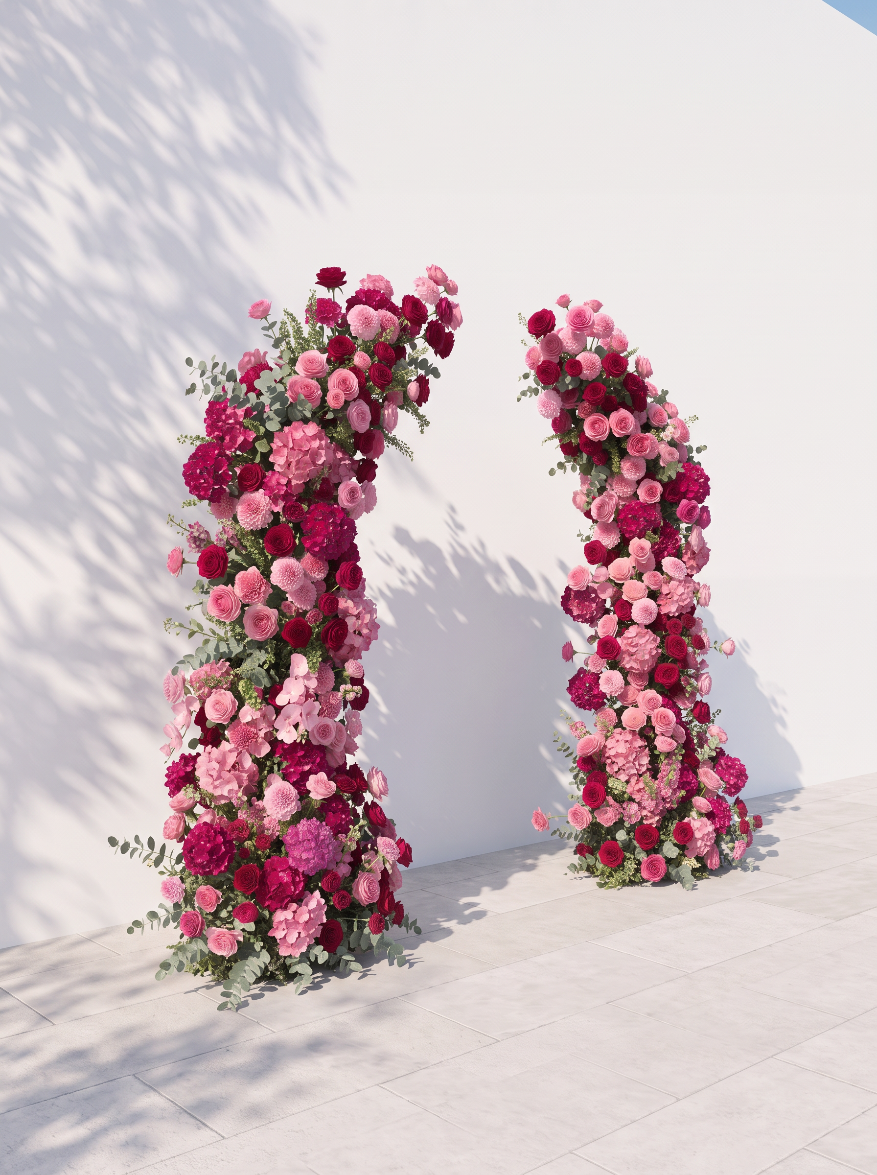 Mavenie Luxury Horn Shaped Flower Arch with Frame for Wedding Party Event Backdrop Decoration — left view