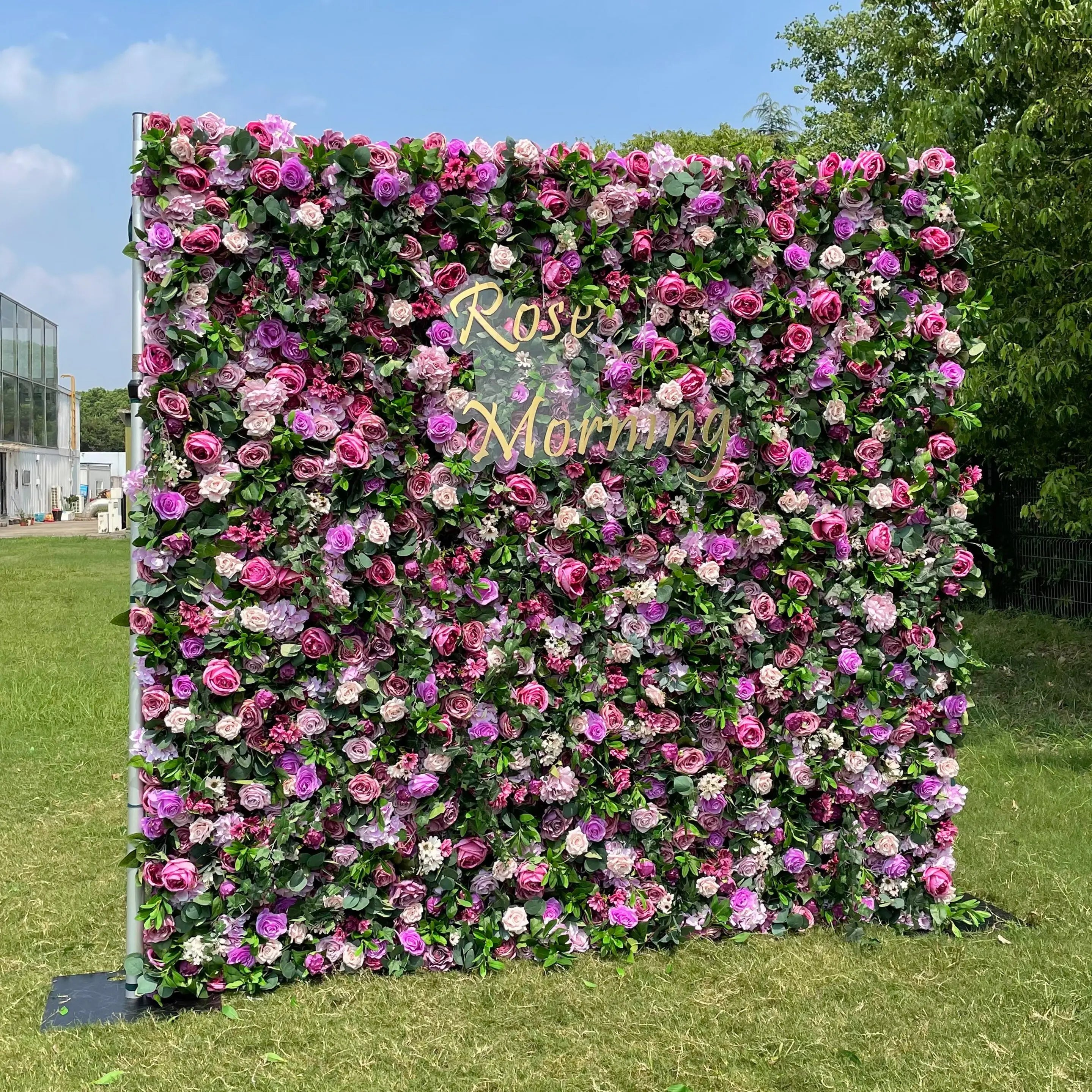 May:4D Fabric Artificial rolling up curtain flower wall