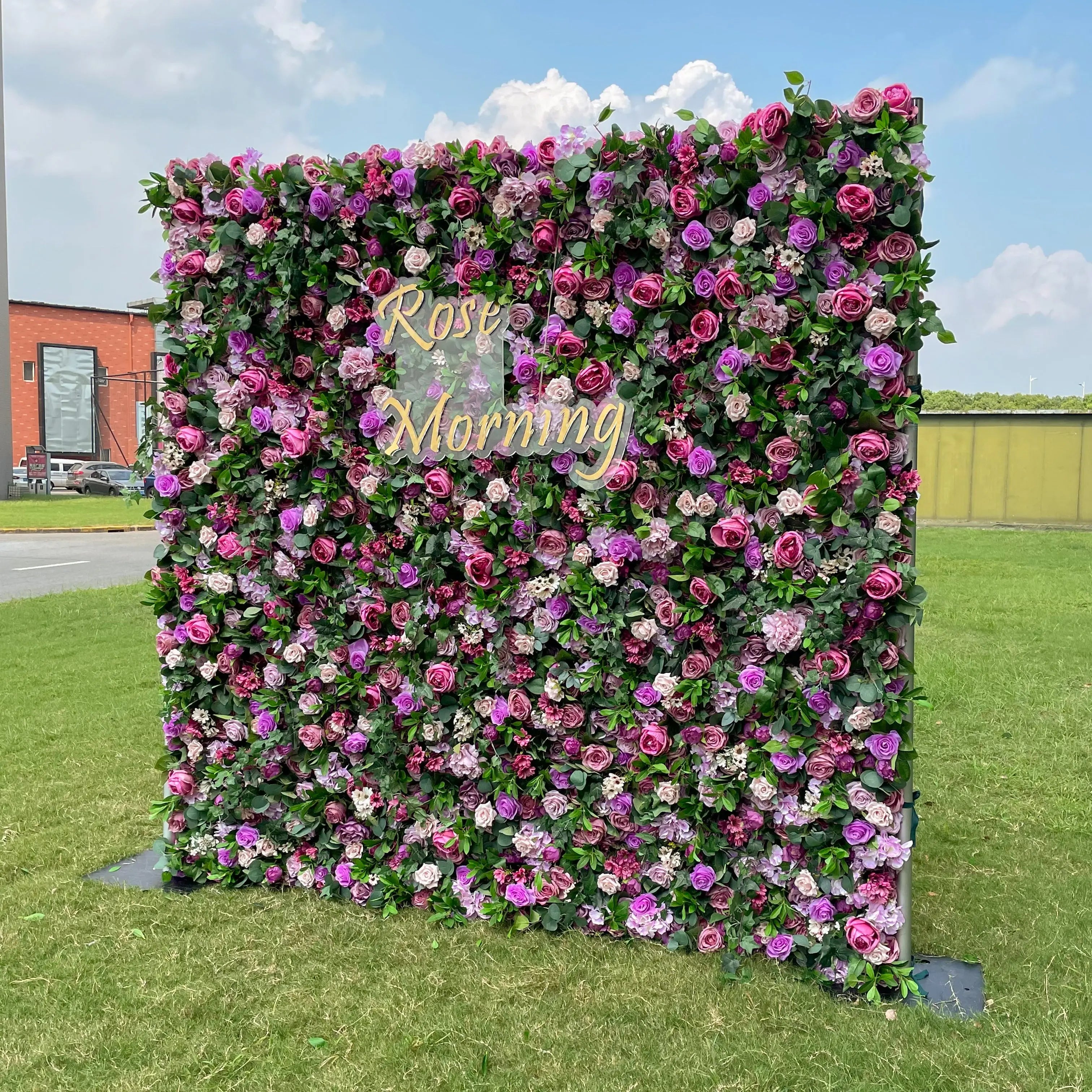 May:4D Fabric Artificial rolling up curtain flower wall