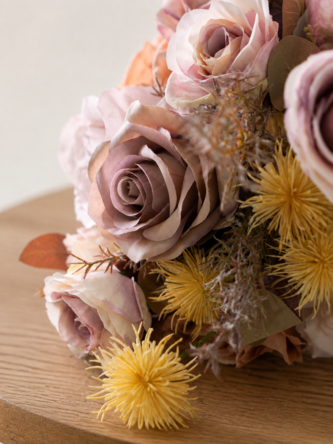 Meliora-7″ Round Bridesmaids’ Bouquet In Vintage Dusty Pink (Set of 2)