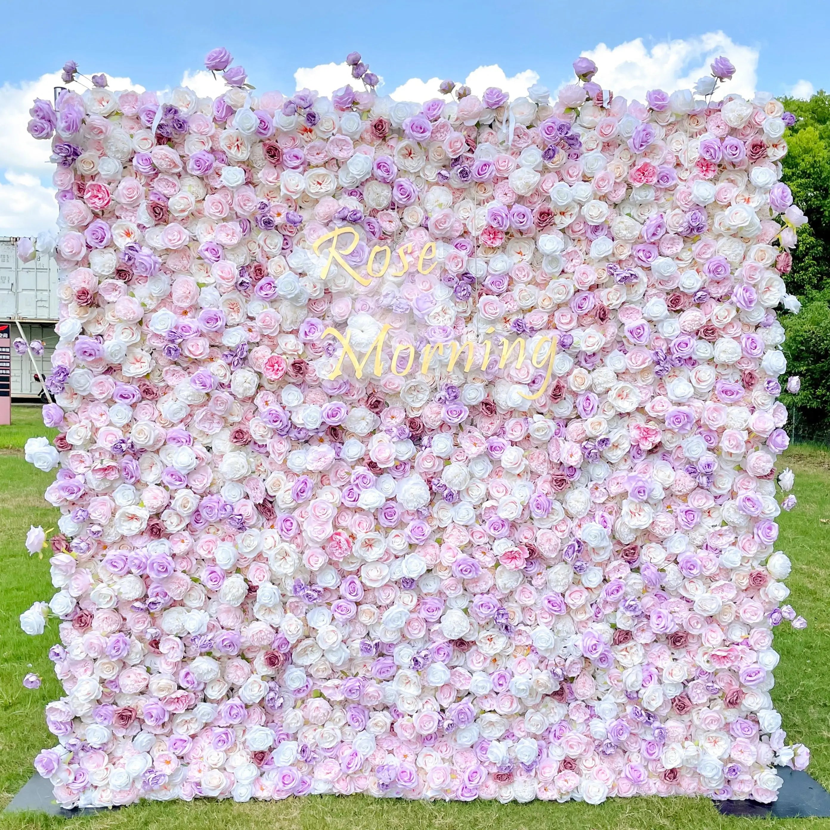 Memory:5D Fabric Artificial rolling up curtain flower wall