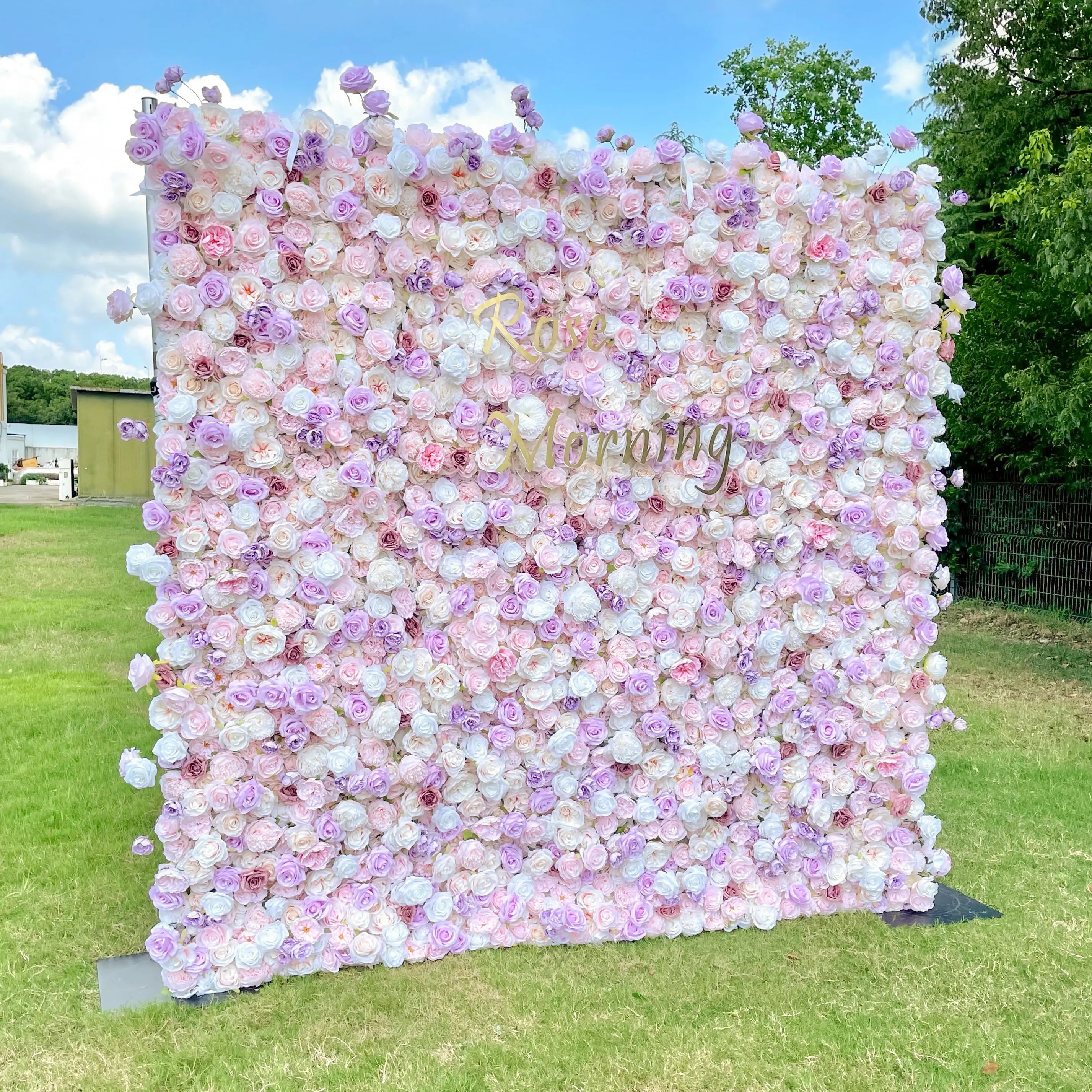 Memory:5D Fabric Artificial rolling up curtain flower wall