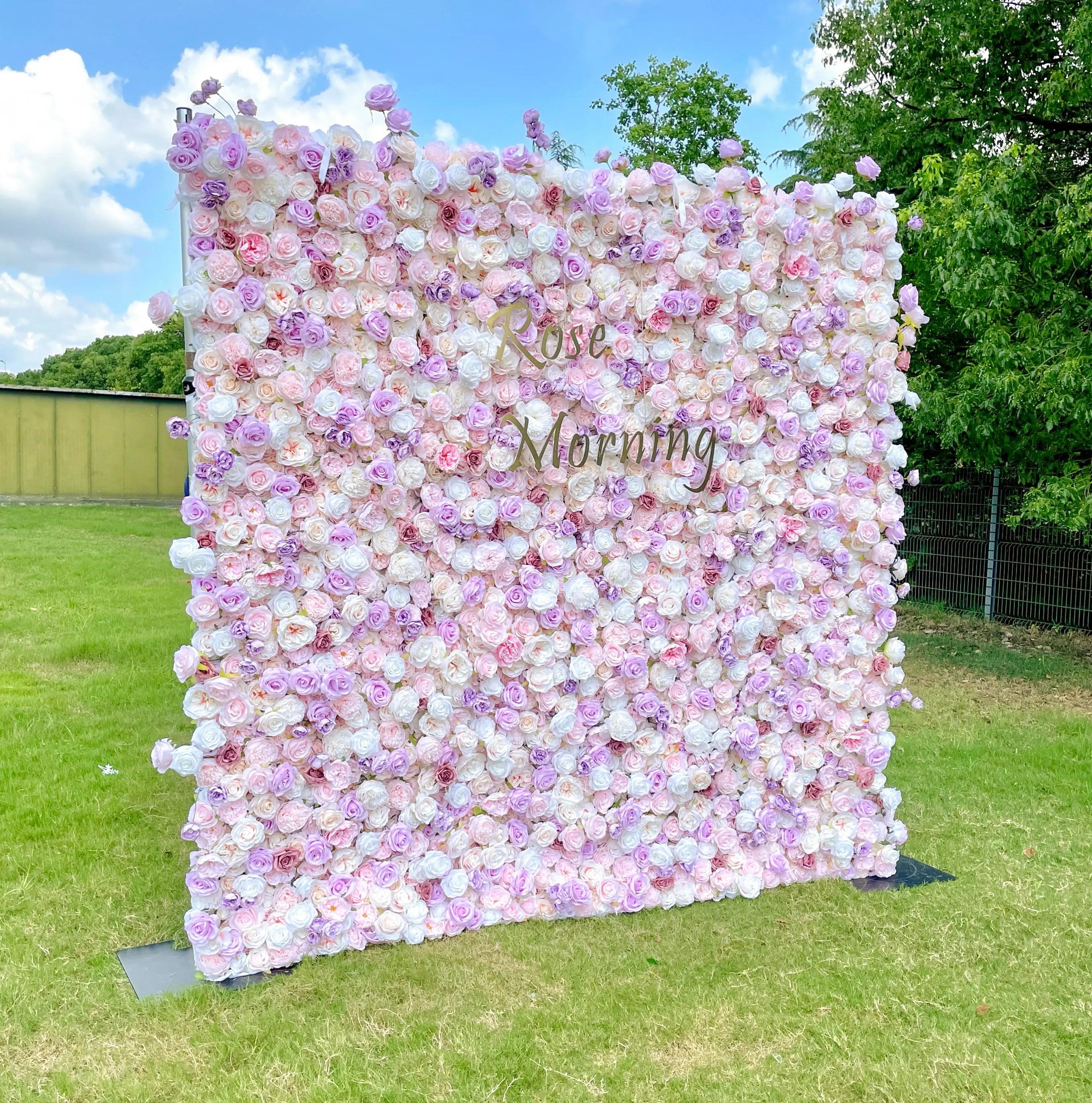 Memory:5D Fabric Artificial rolling up curtain flower wall