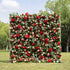 MC-4: Christmas Fabric Backdrop Artificial rolling up flower wall 8*8ft+Xmas Loose Flowers Rose Morning