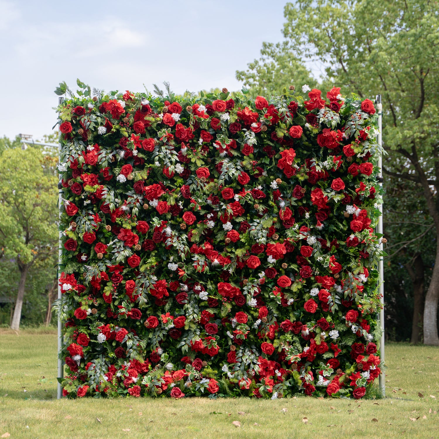 MC-A: Christmas Fabric Backdrop Artificial rolling up flower wall