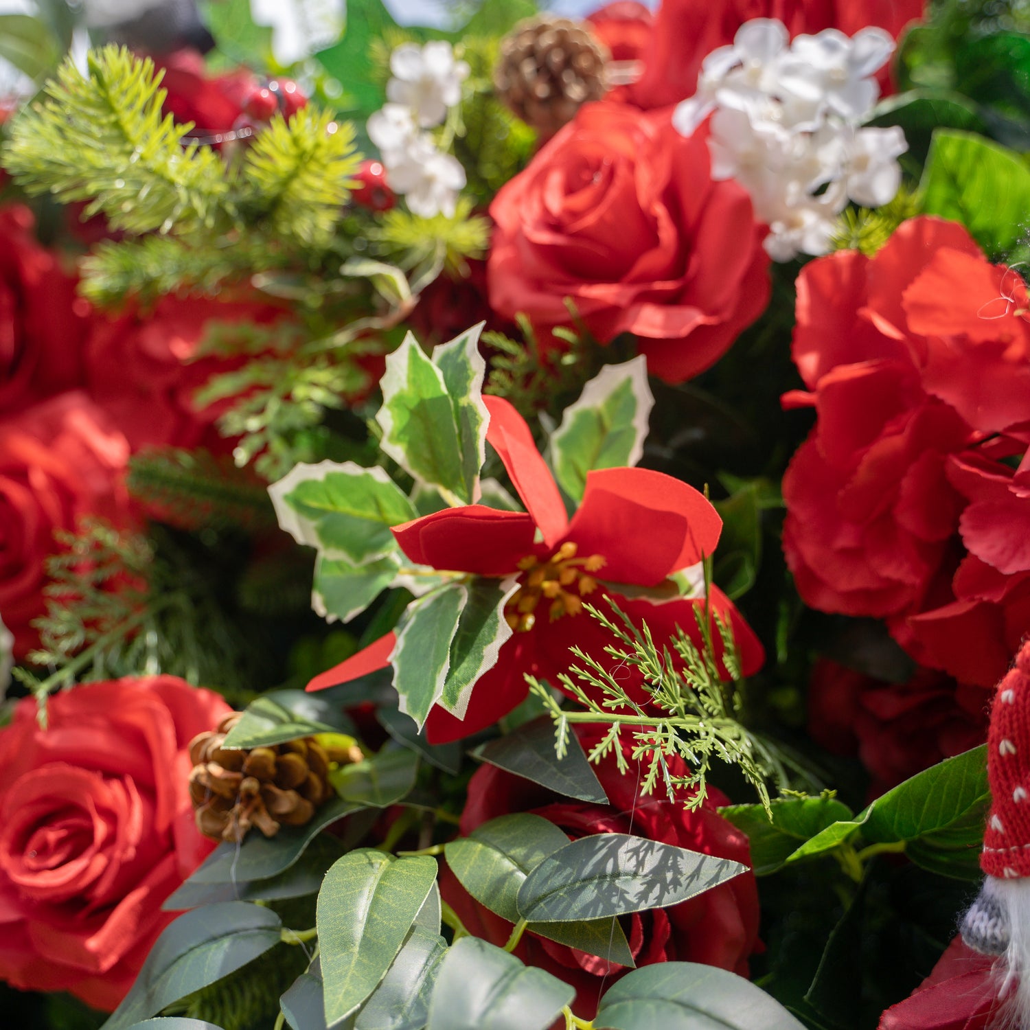 MC-A: Christmas Fabric Backdrop Artificial rolling up flower wall