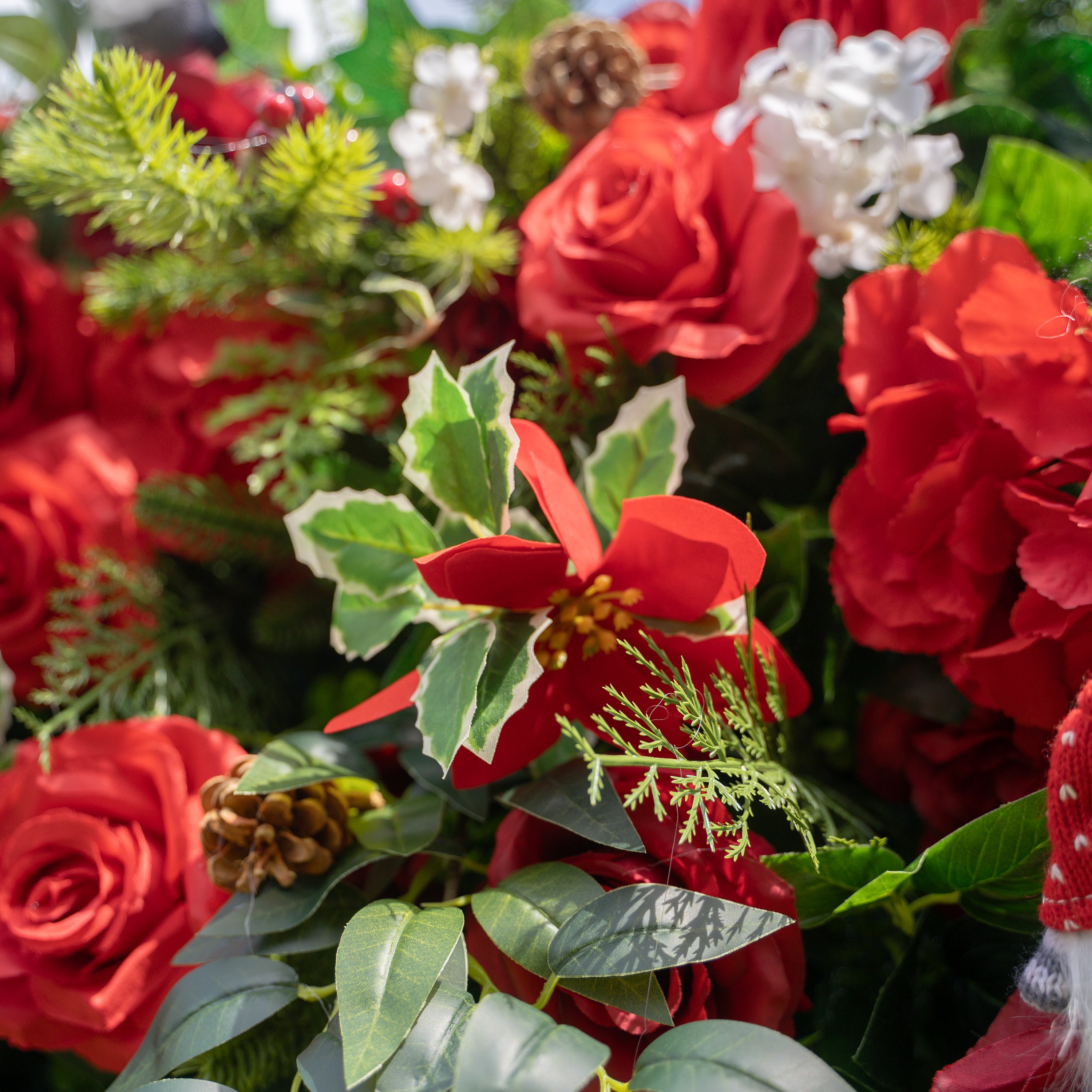 MC-A: Christmas Fabric Backdrop Artificial rolling up flower wall