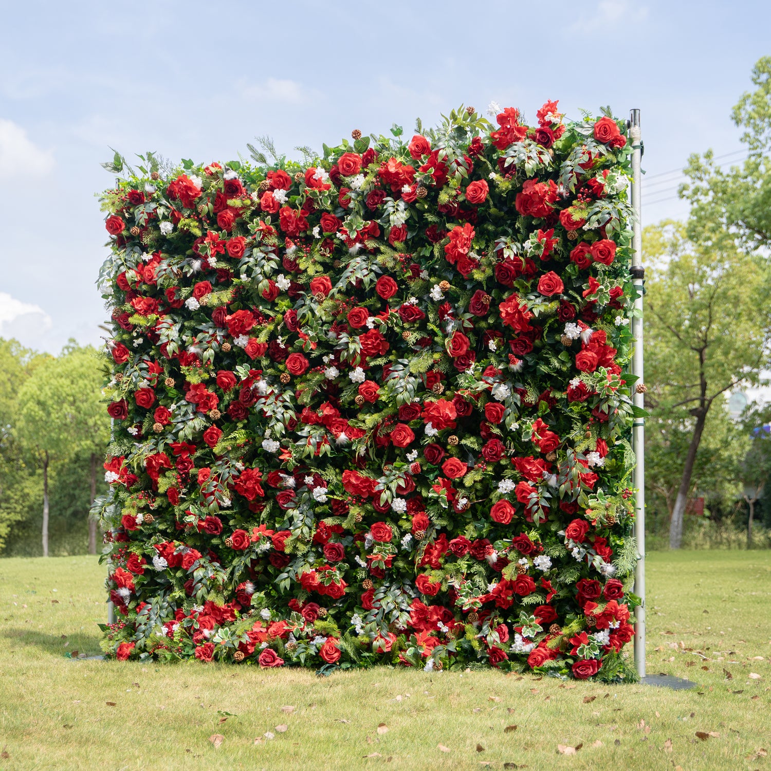 MC-A: Christmas Fabric Backdrop Artificial rolling up flower wall
