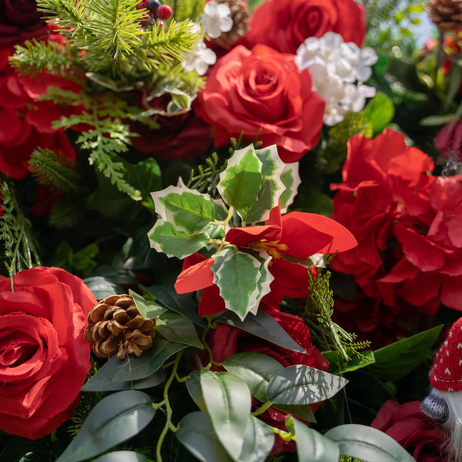 MC-A: Christmas Fabric Backdrop Artificial rolling up flower wall