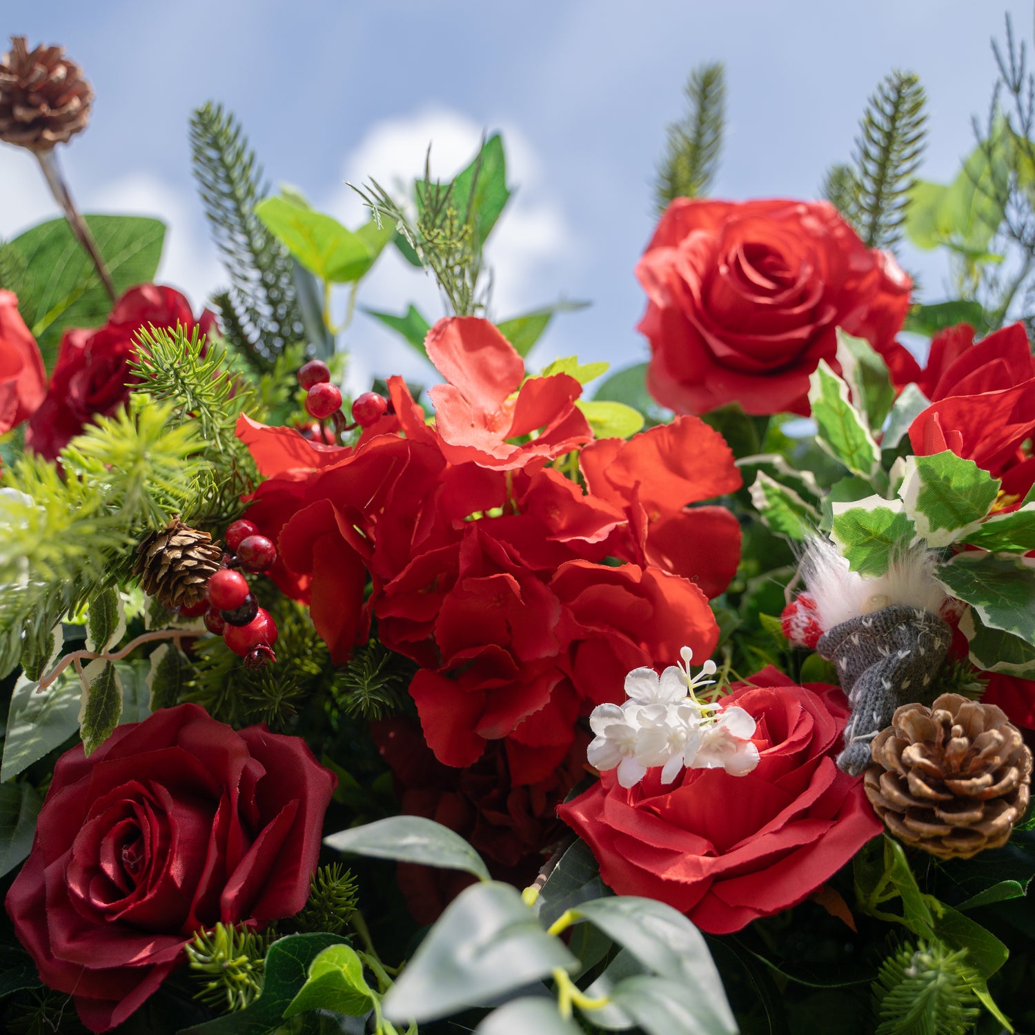 MC-A: Christmas Fabric Backdrop Artificial rolling up flower wall