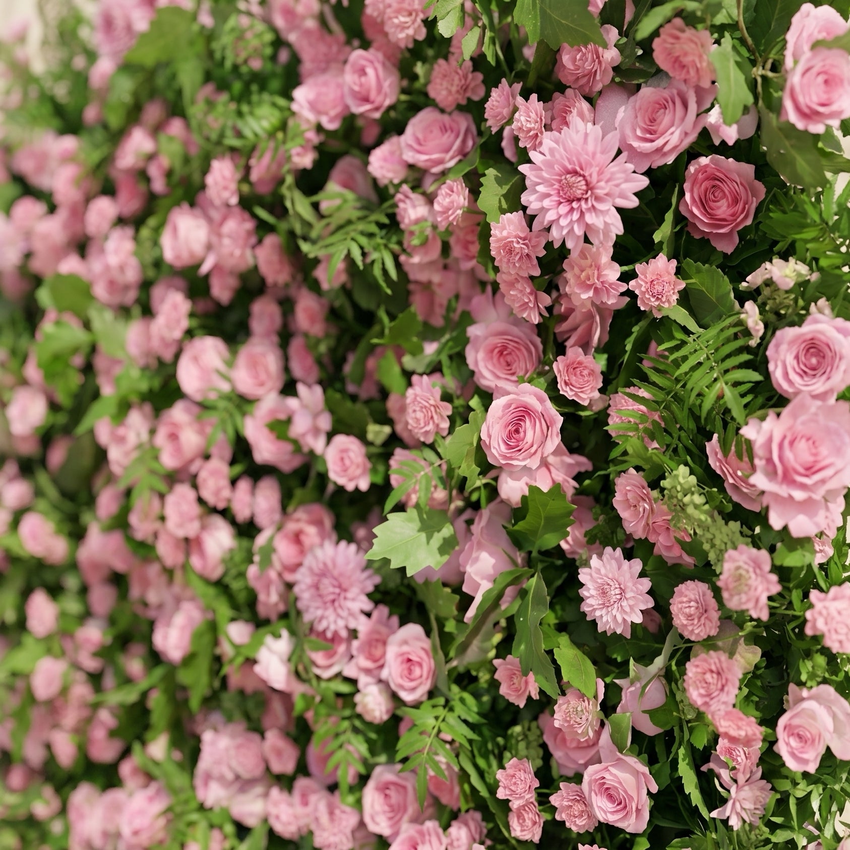 Mirenyne:Luxury 5D Pink roses Flower wall with Greenery for Outdoor Weddings&Event Decor mirenyne detail 3