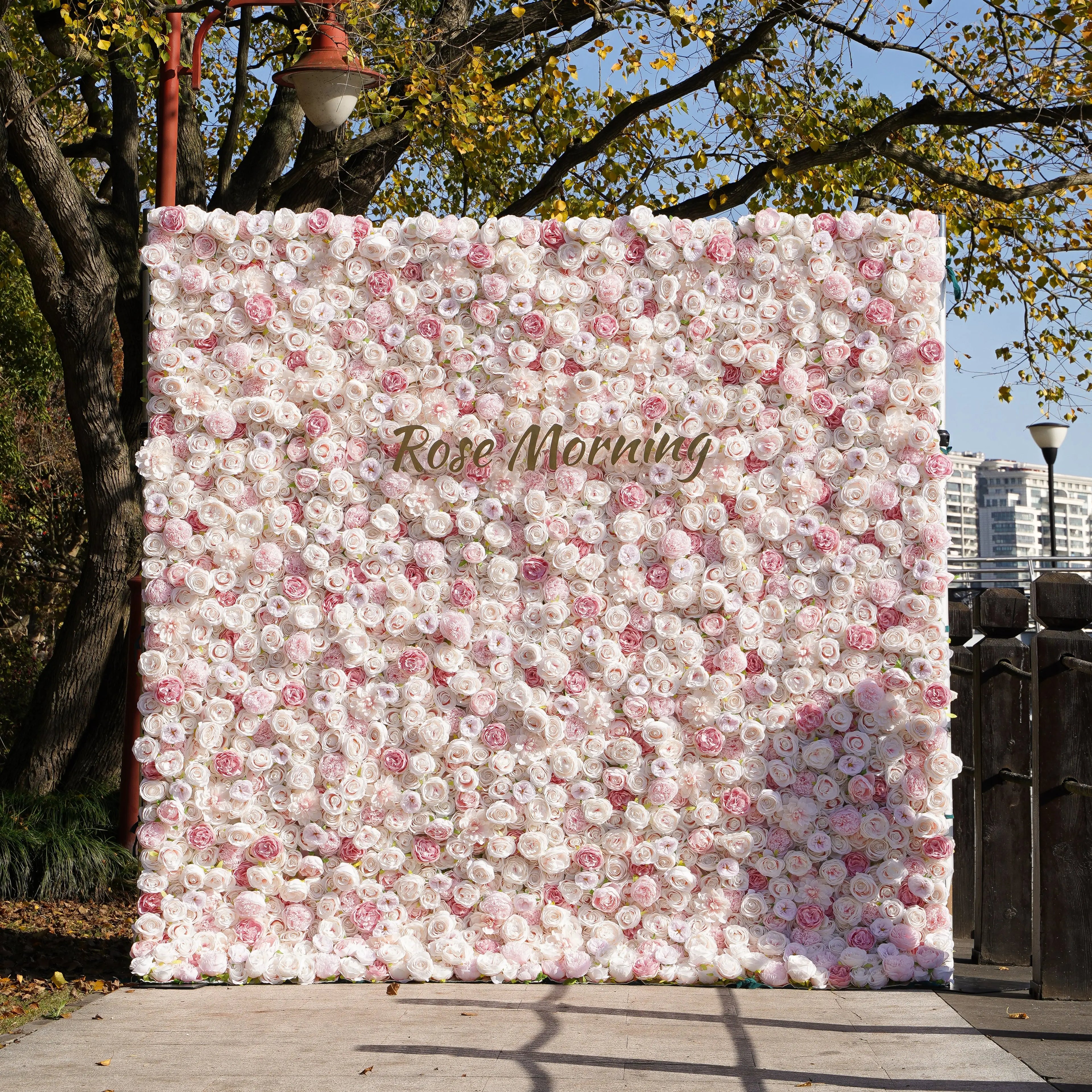 Miss Bella:3D Fabric Artificial rolling up curtain flower wall