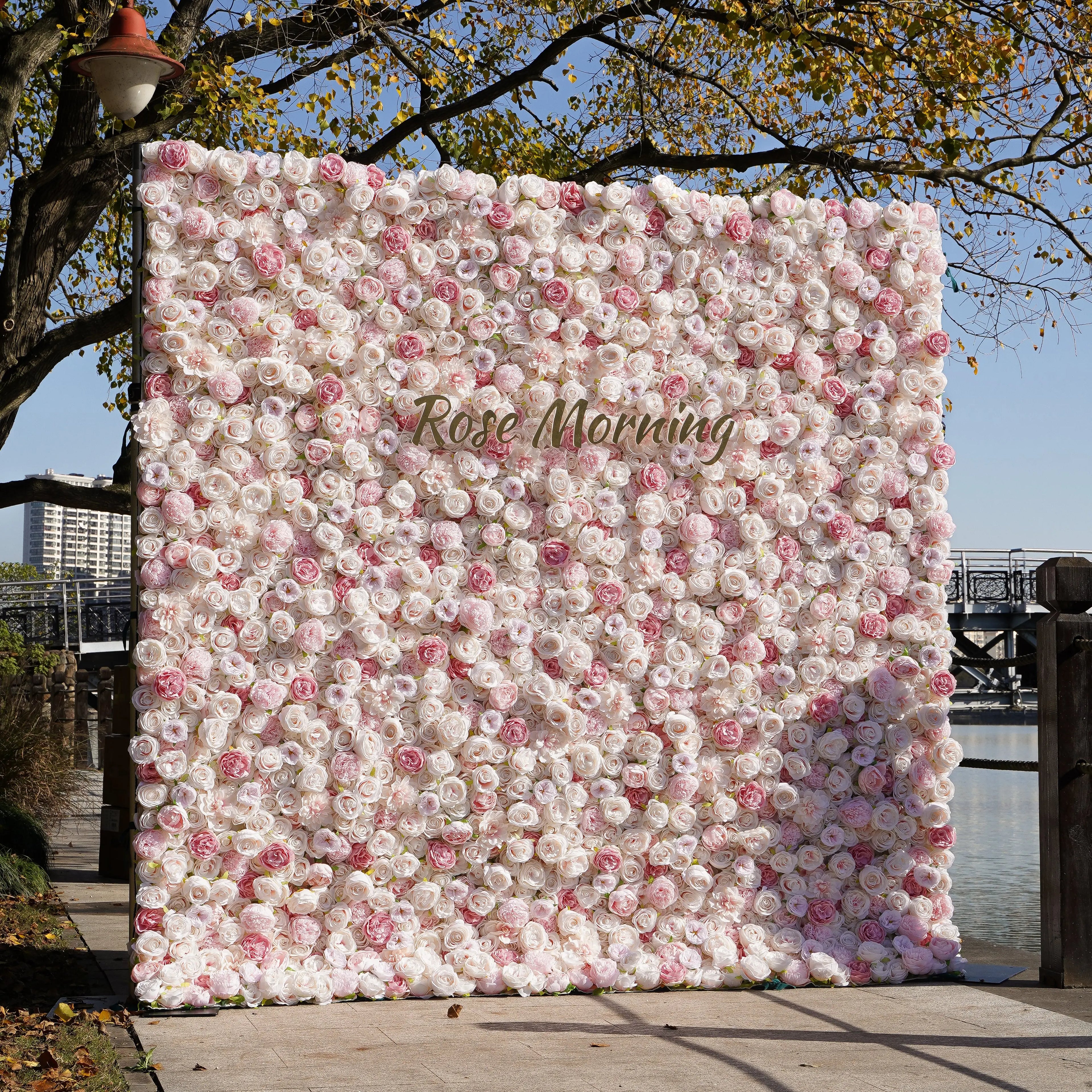 Miss Bella:3D Fabric Artificial rolling up curtain flower wall