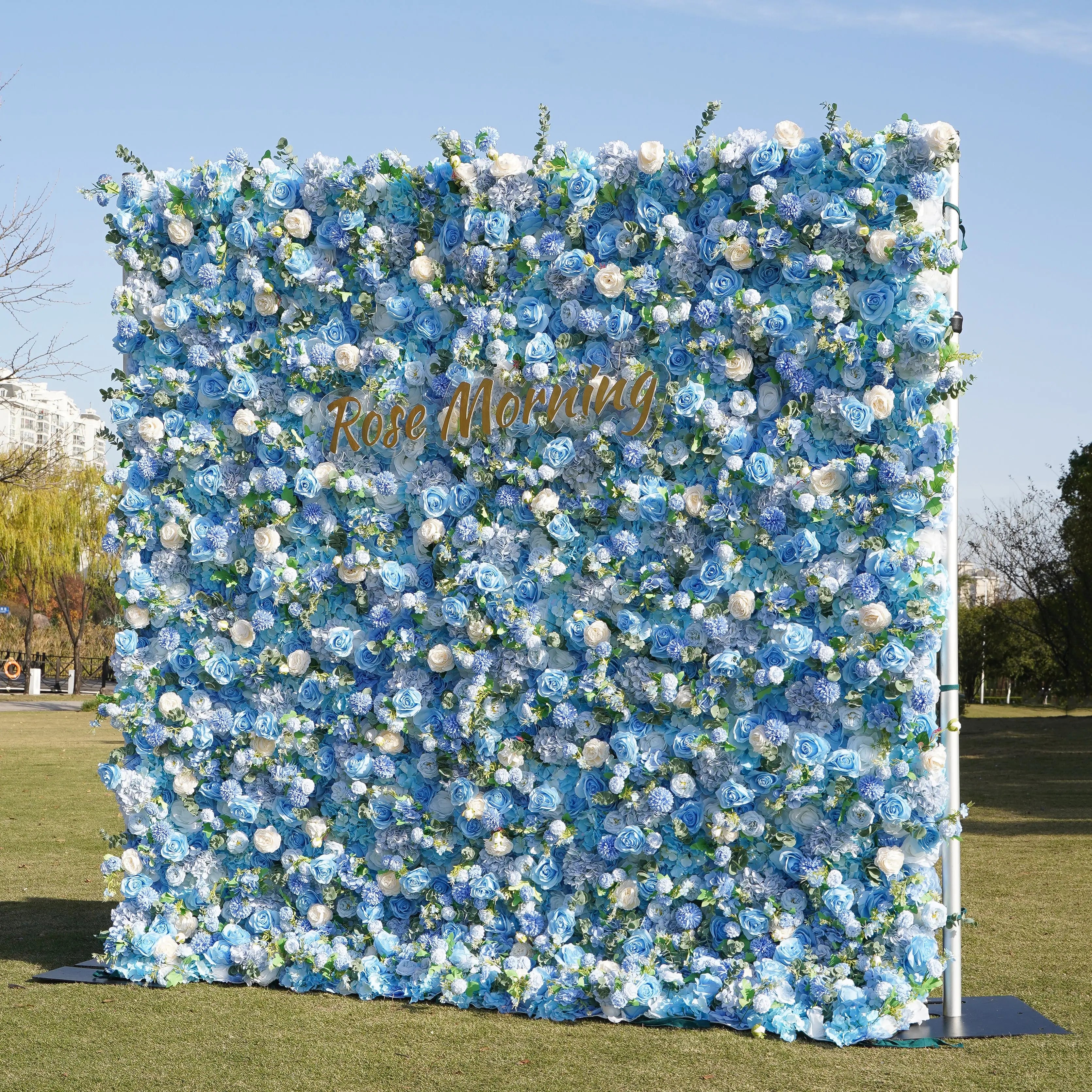 Molly:5D Fabric Artificial rolling up curtain flower wall (Ready to ship)
