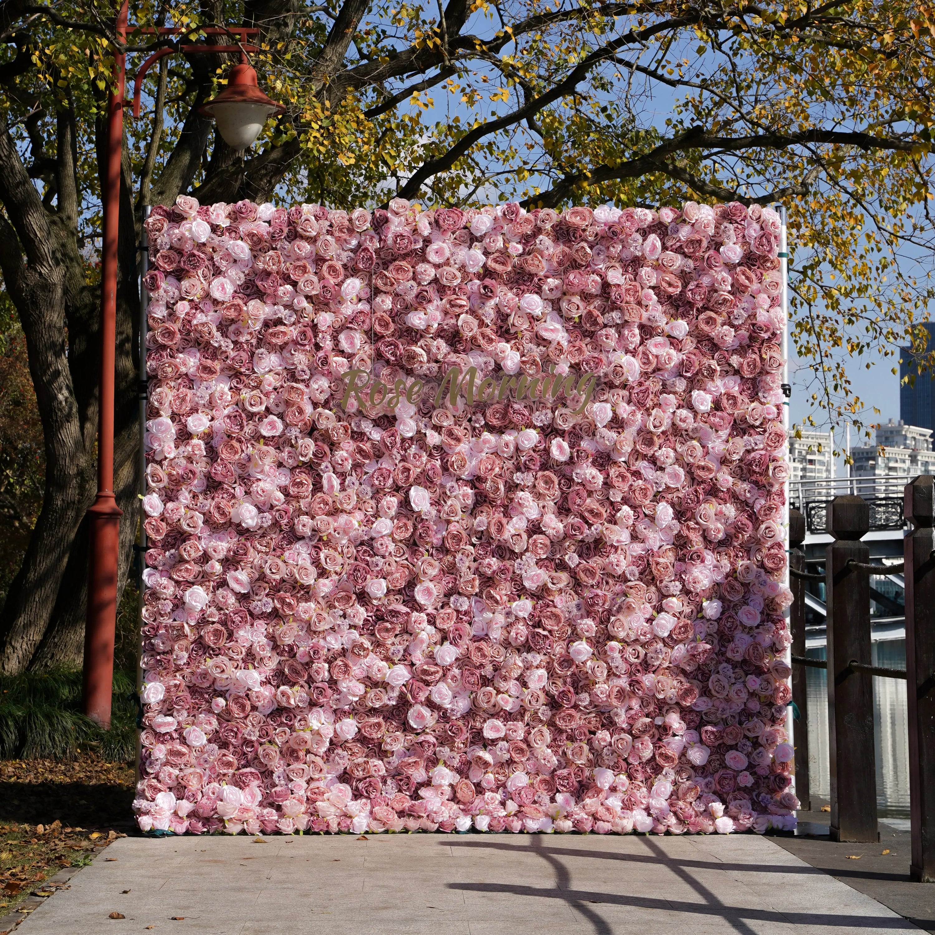 Monet:5D Fabric Artificial rolling up curtain flower wall