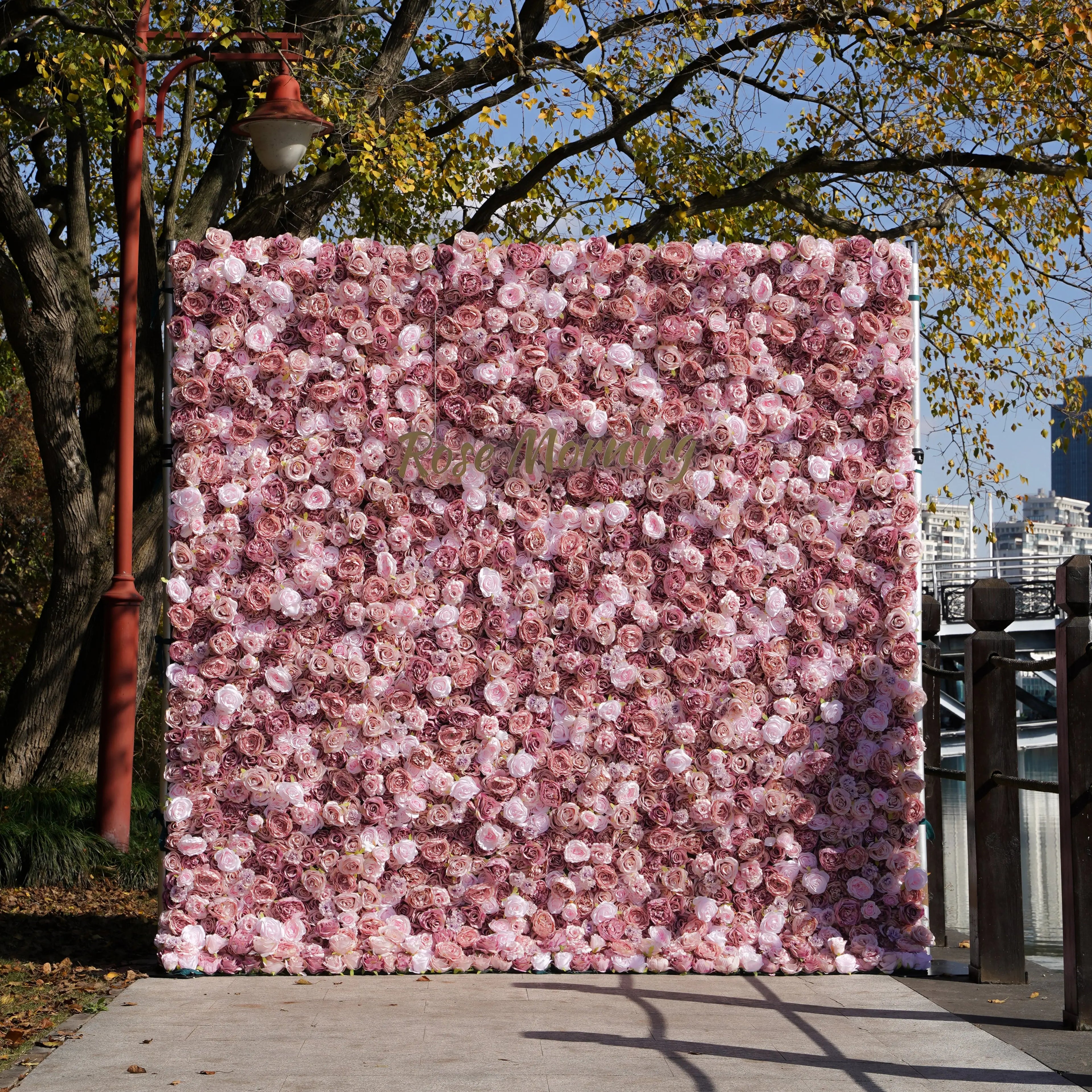 Monet:5D Fabric Artificial rolling up curtain flower wall