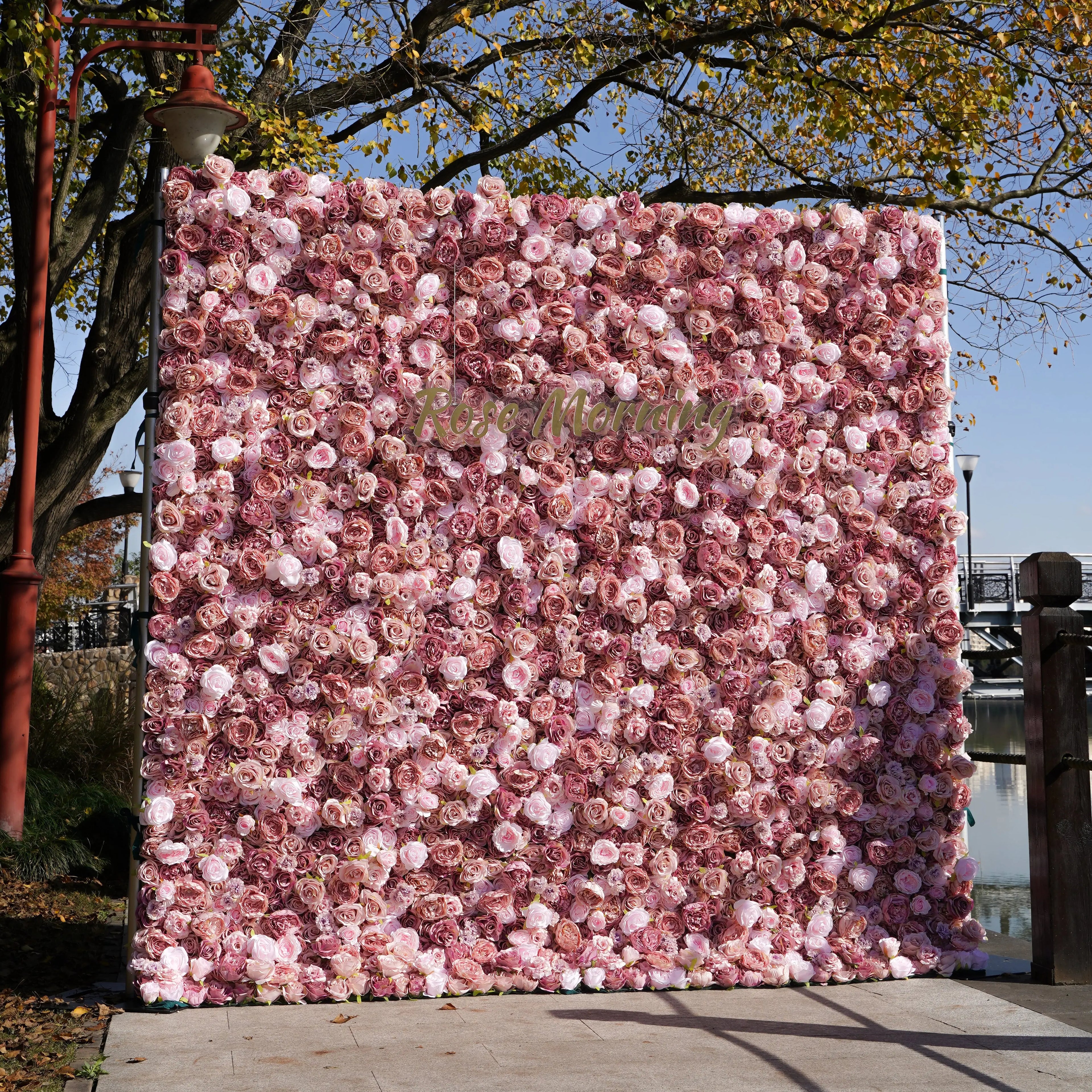 Monet:5D Fabric Artificial rolling up curtain flower wall