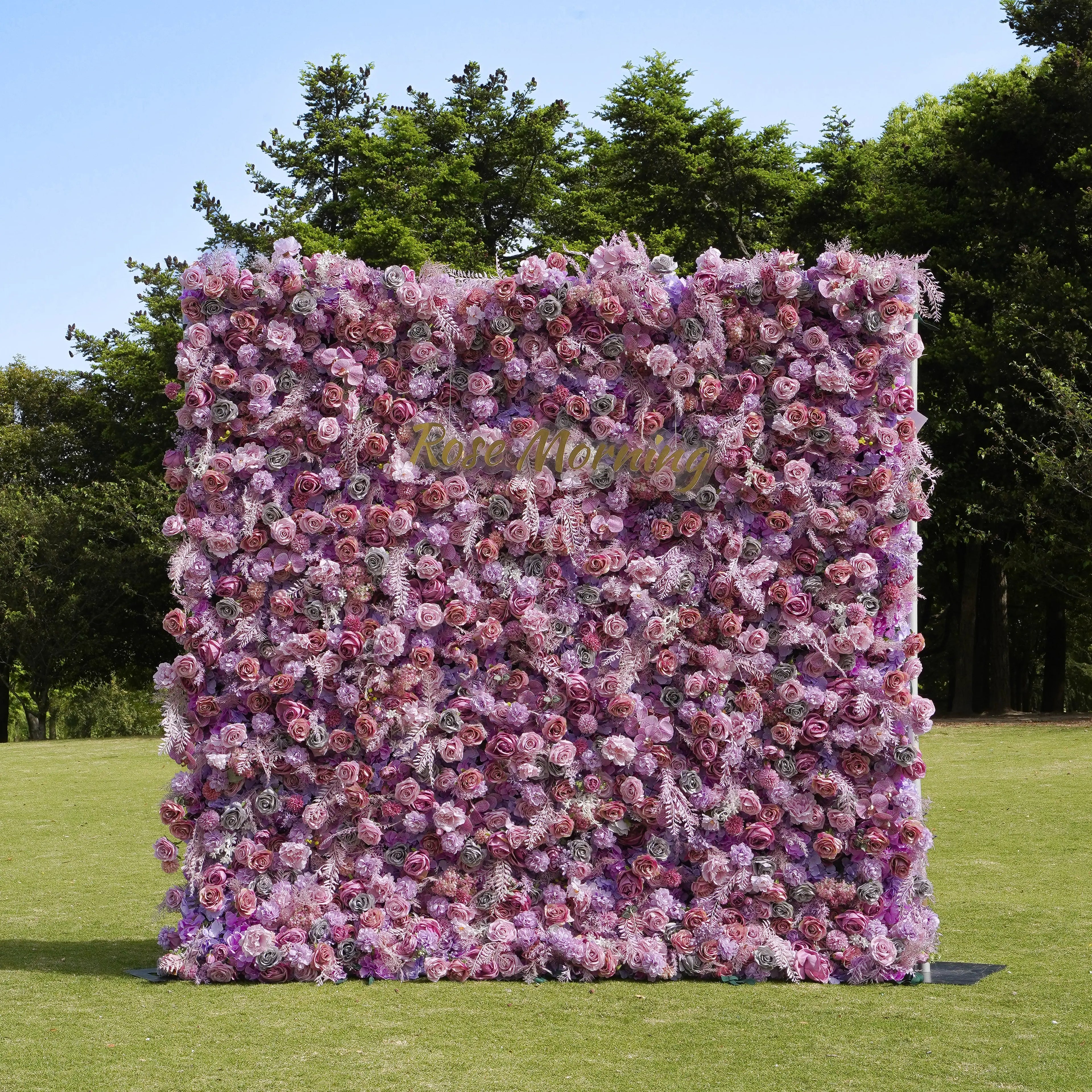 Monica:5D Fabric Artificial rolling up curtain flower wall