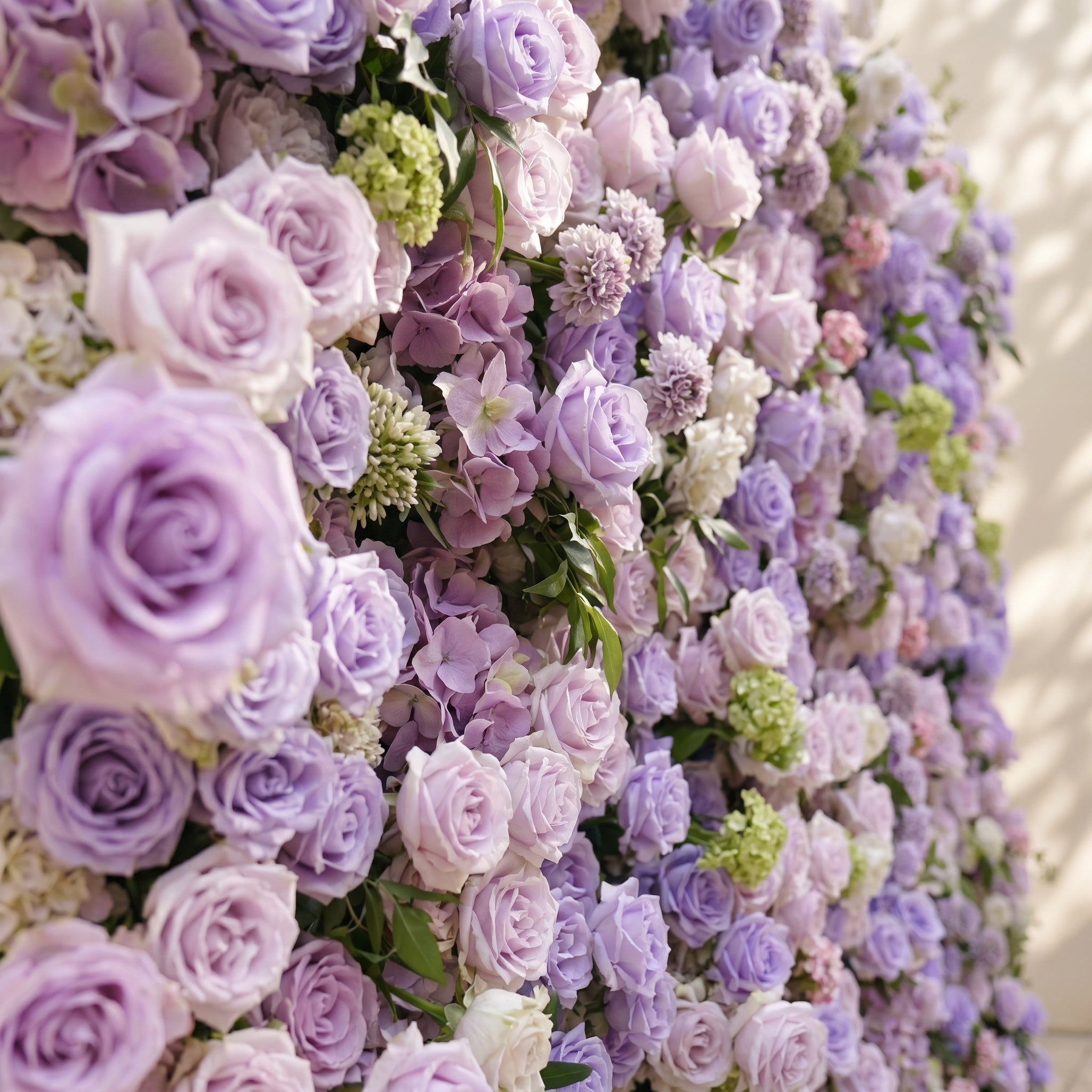 Morbelle:5D Lavender Purple Silk Rose Flower Wall Roll-Up Fabric Backdrop for Romantic Weddings & Proposals