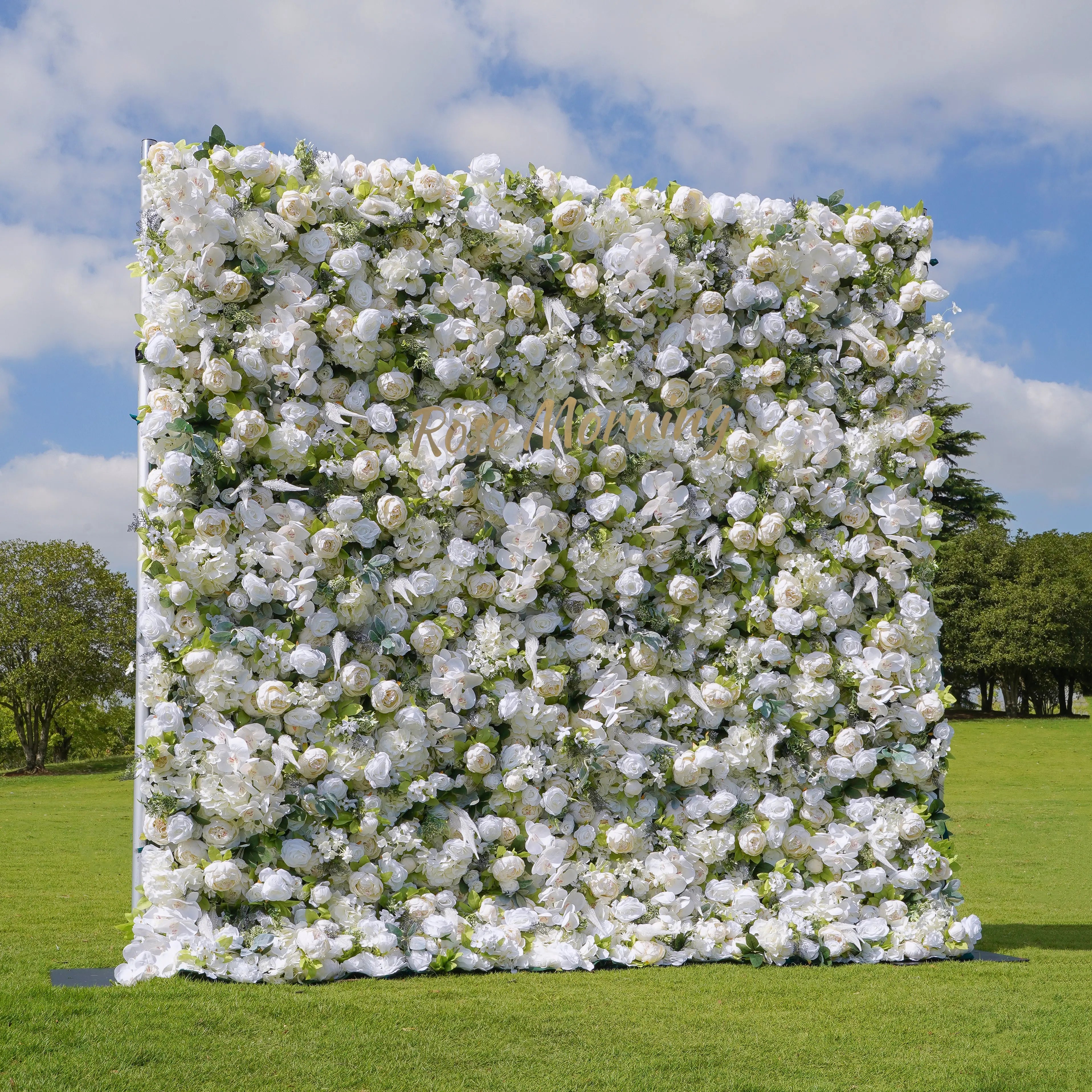 Morning:5D Fabric Artificial rolling up curtain flower wall