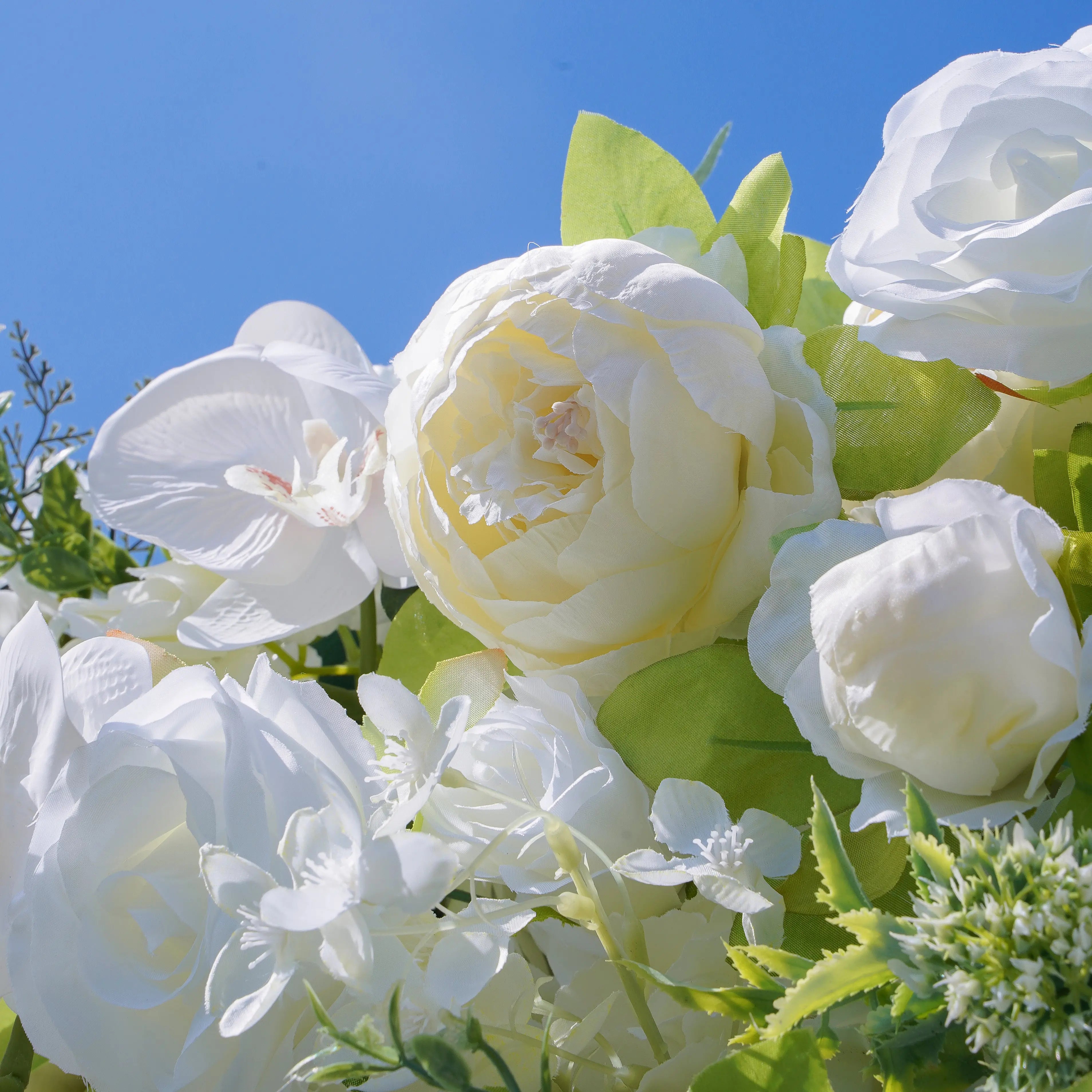 Morning:5D Fabric Artificial rolling up curtain flower wall