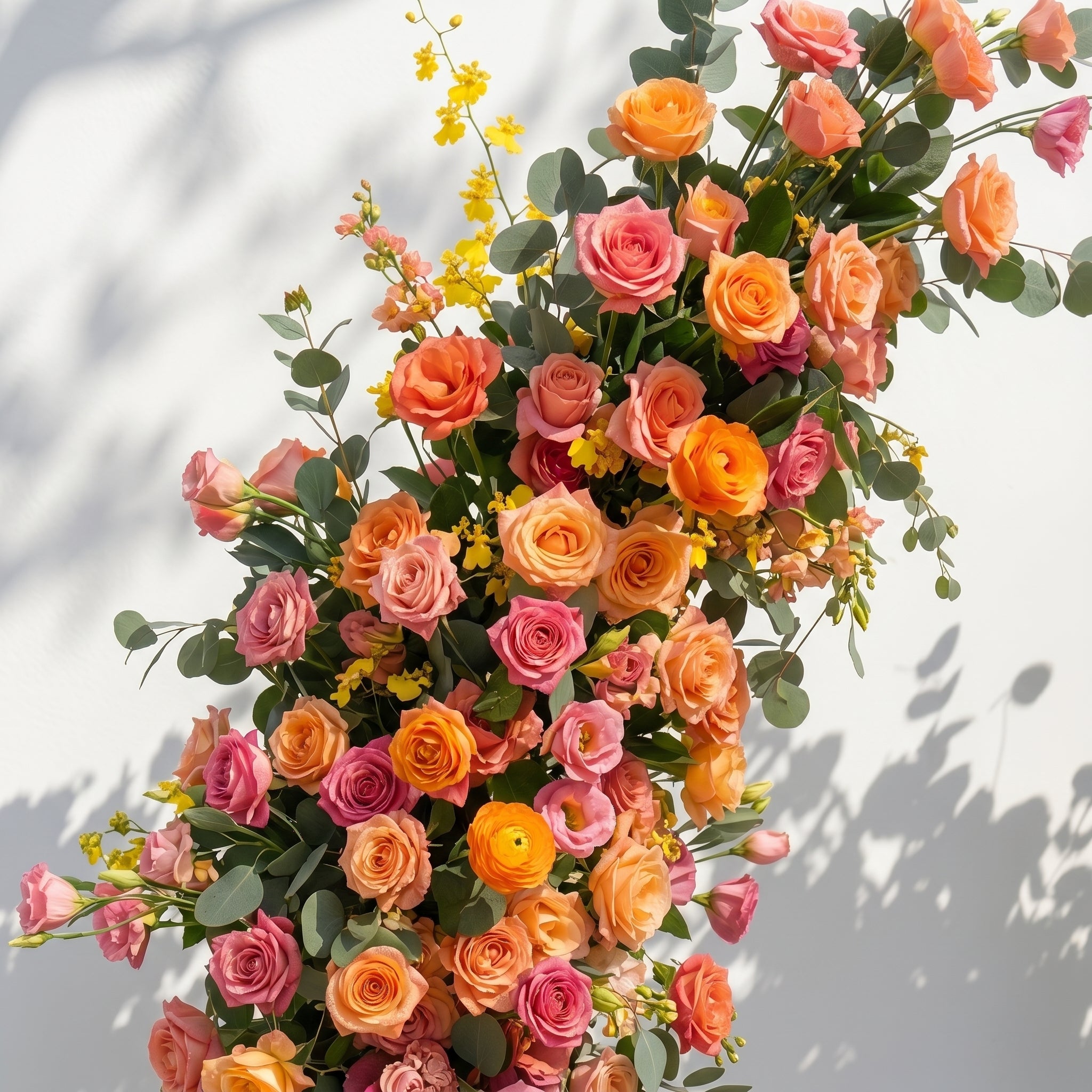 Morvia:Luxury Autumn Style Flower Arch with Orange Roses for Weddings&Event Decor Including Frame morvia detail 1
