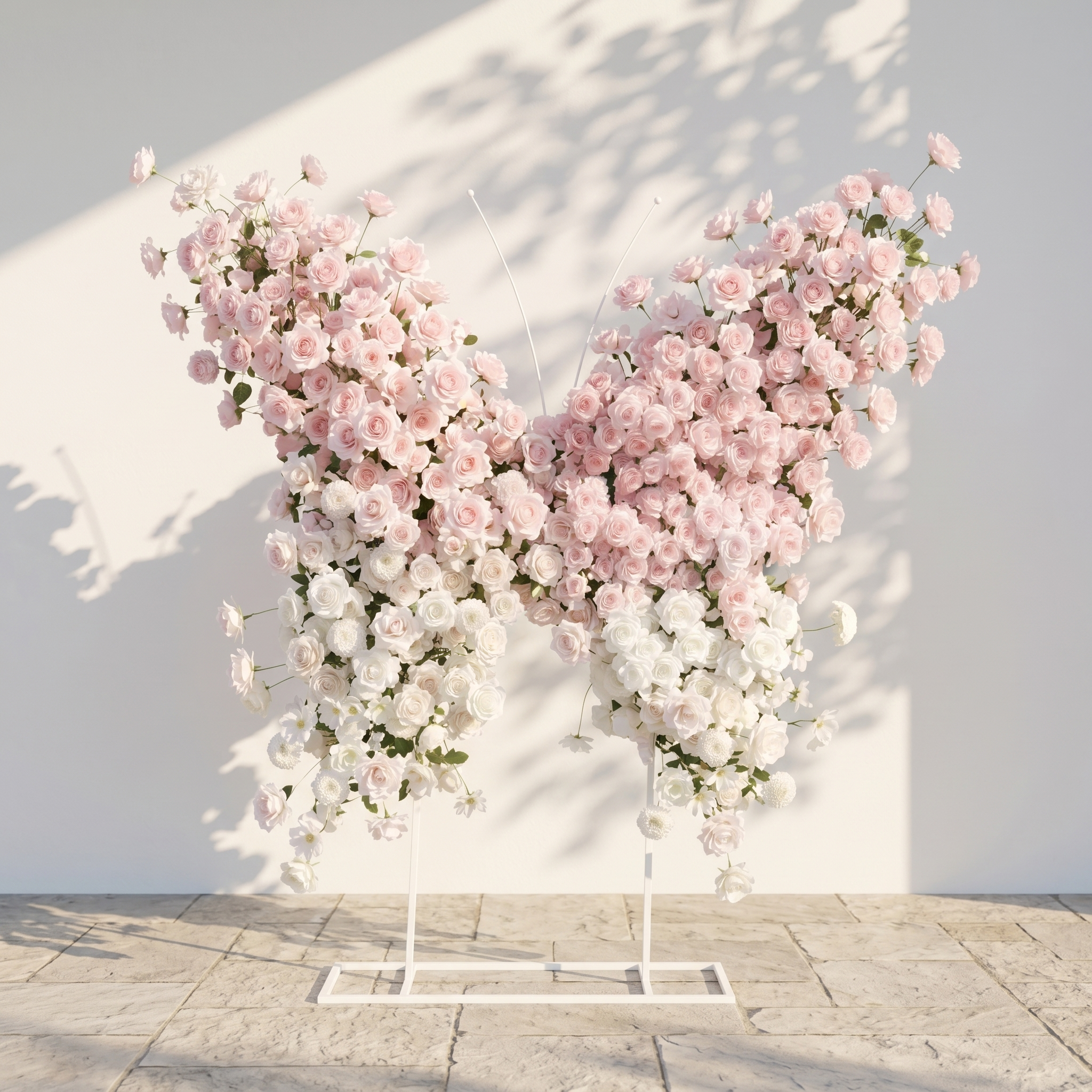 Morviane: Exquisite Pink Butterfly-Shaped Flower Wall for Luxury Events & Parties Backdrop