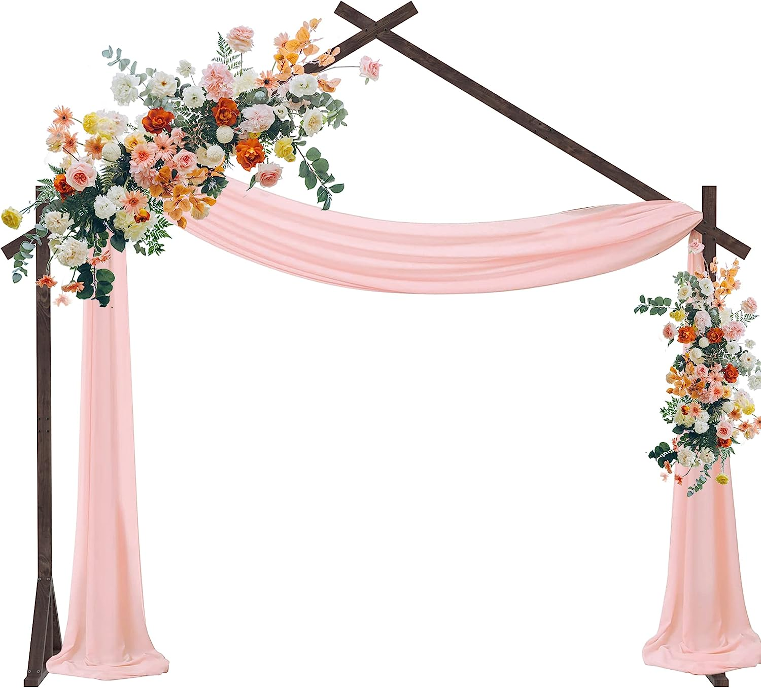 This is a rustic wooden arch that is perfect for weddings, birthdays, or any other special occasion. The arch is made of high-quality wood and is sturdy enough to support even the heaviest decorations. The arch is also easy to assemble and disassemble, so you can set it up and take it down quickly and easily.
